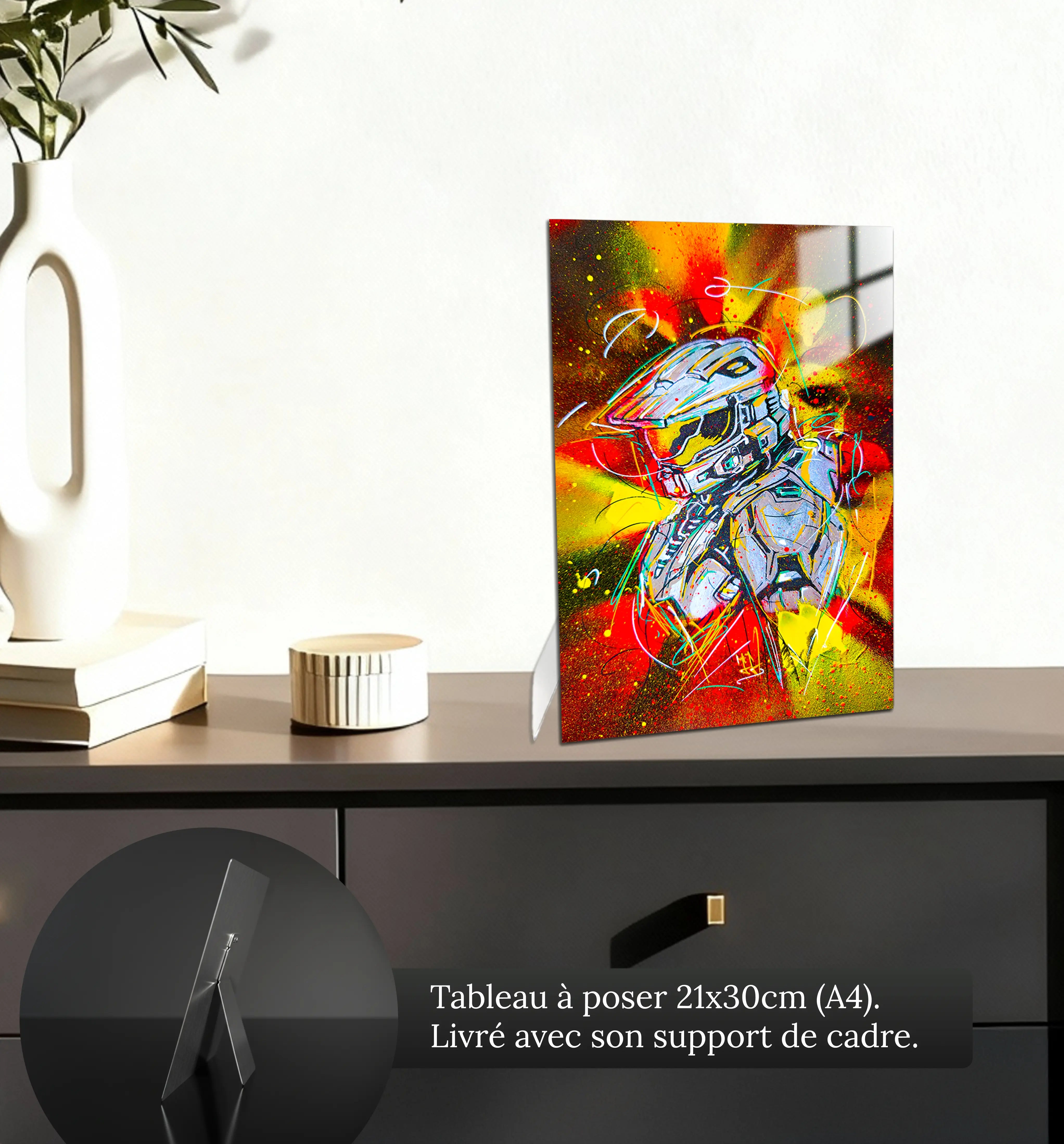 Tableau-halo-pop-art-petit-format-a-poser-sur-meuble | DreamWay