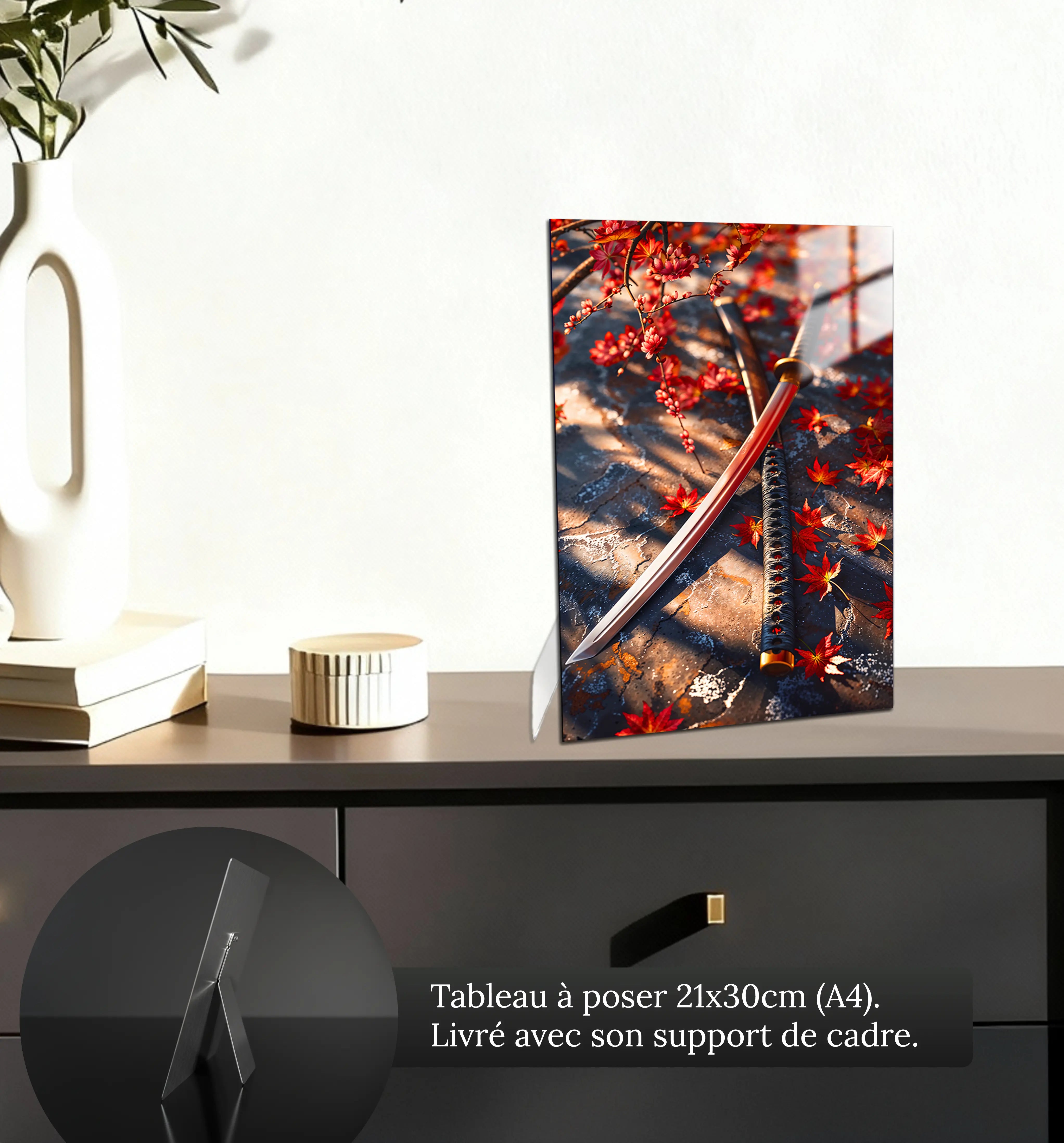Tableau-japonais-Katana-petit-format-a-poser-sur-meuble | DreamWay