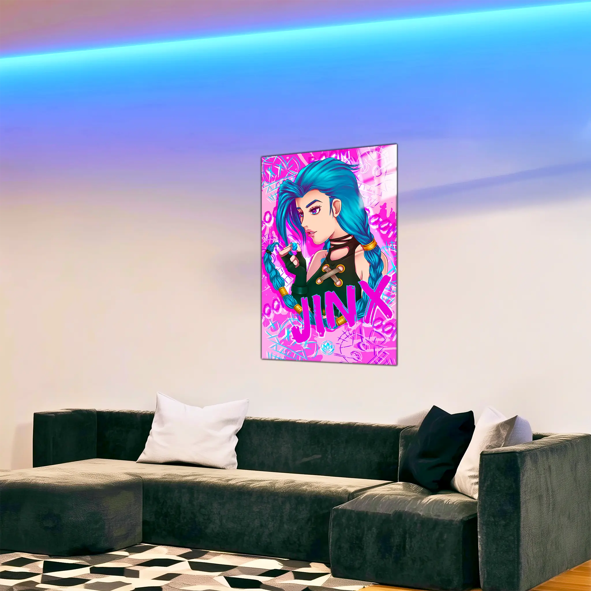 Tableau-jinx-graffiti-rose-dans-le-salon | DreamWay