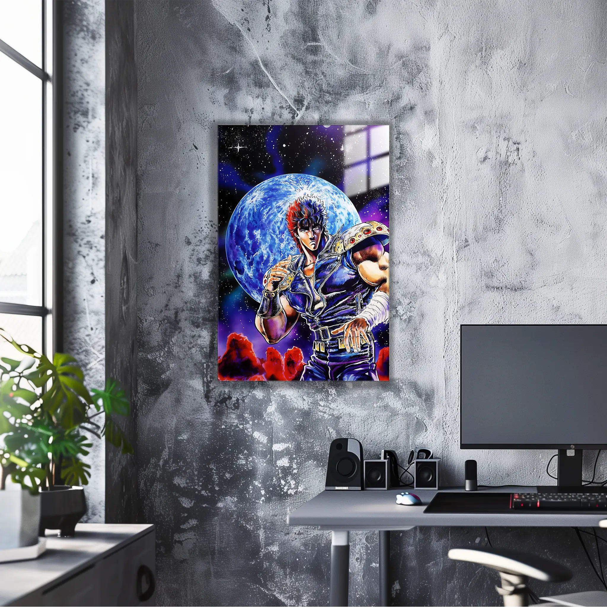 Tableau-ken-le-survivant-au-claire-de-lune-dans-le-bureau | DreamWay
