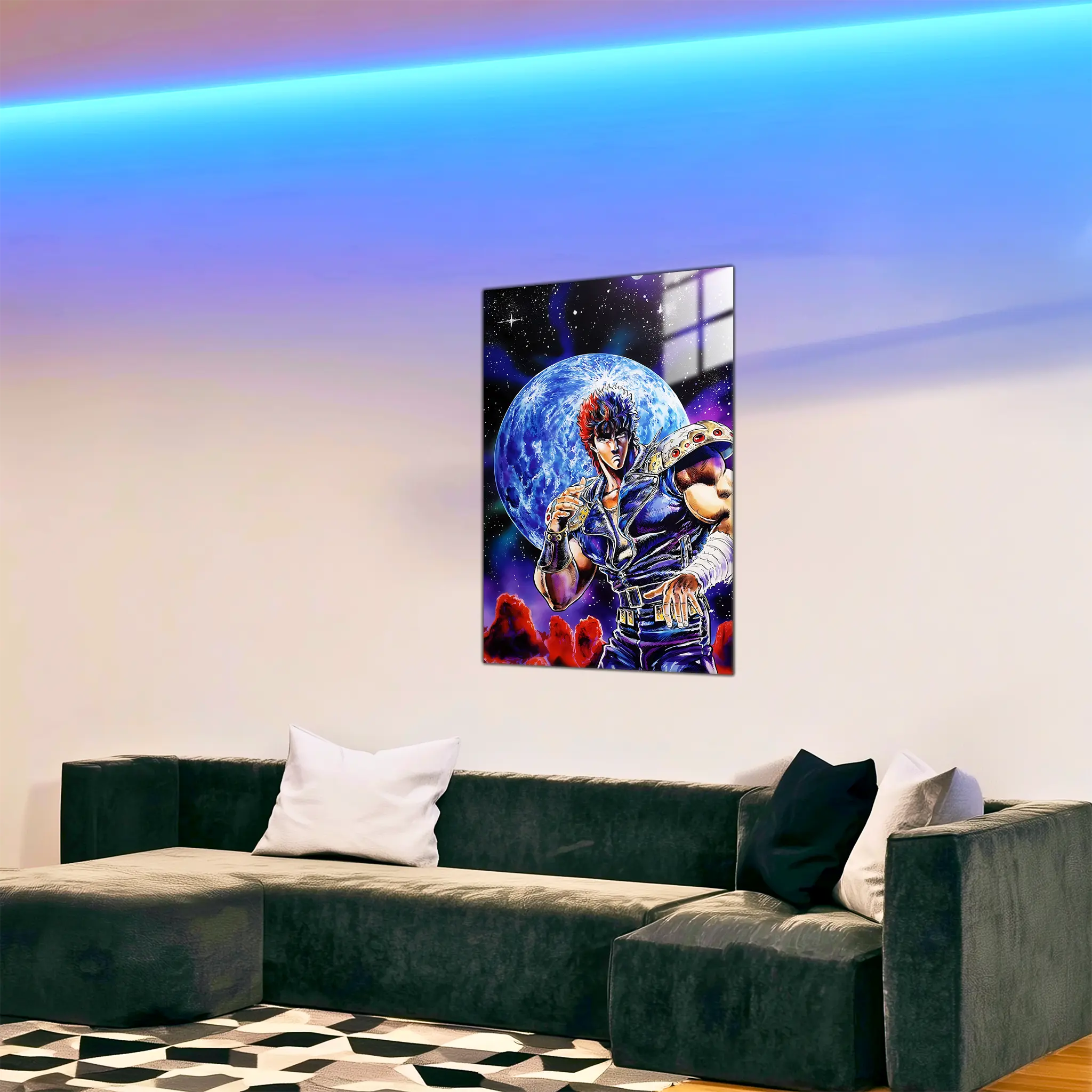 Tableau-ken-le-survivant-au-claire-de-lune-dans-le-salon | DreamWay