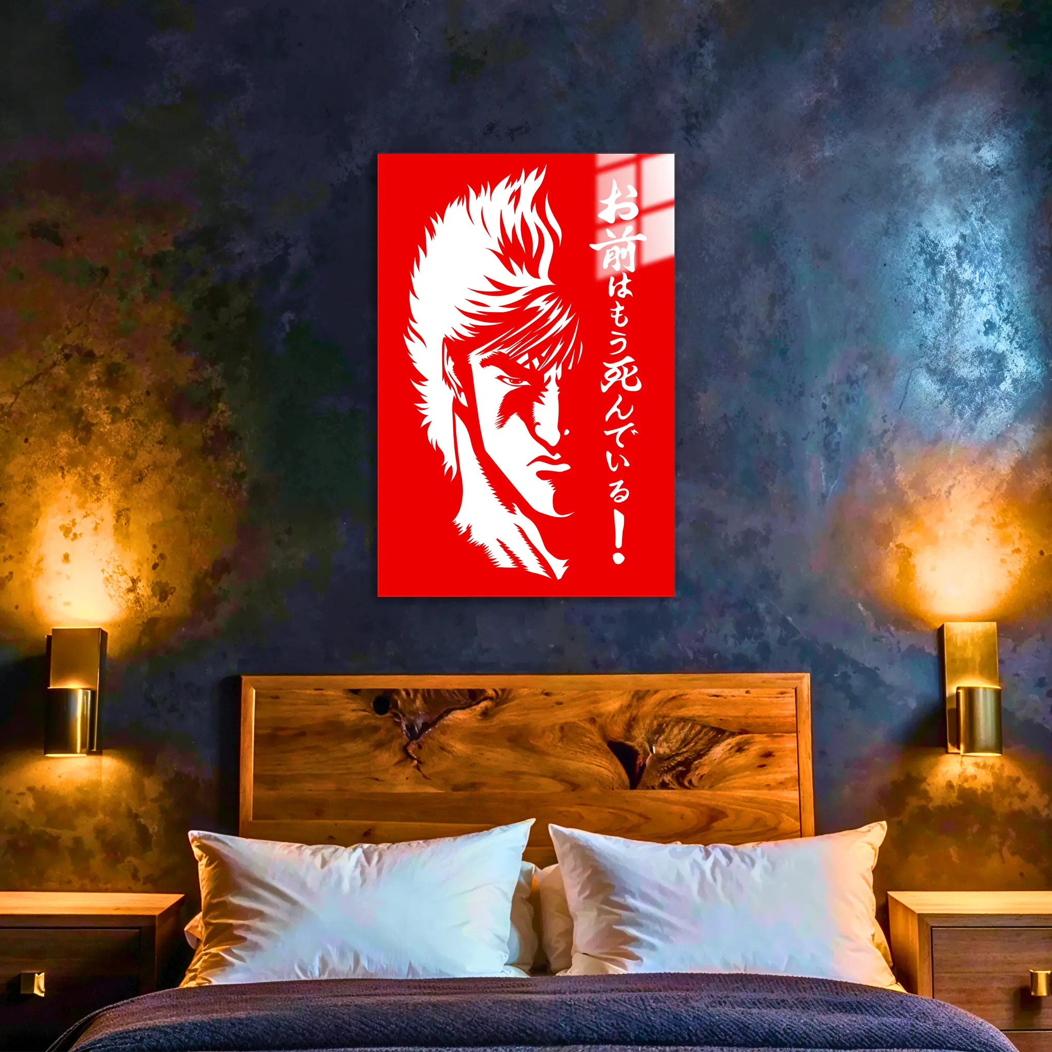 Tableau Ken Le Survivant Portrait Rouge