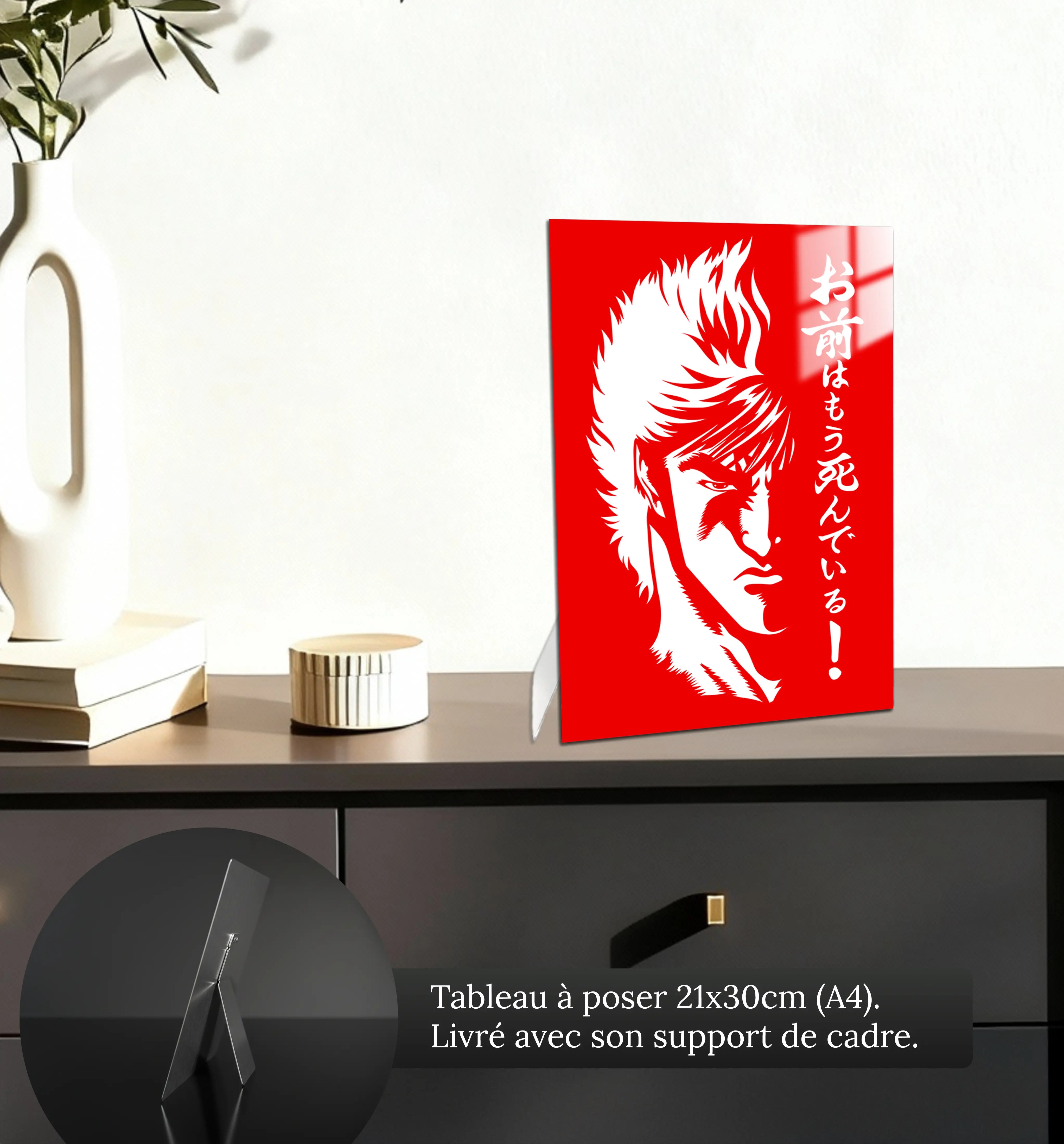 Tableau Ken Le Survivant Portrait Rouge