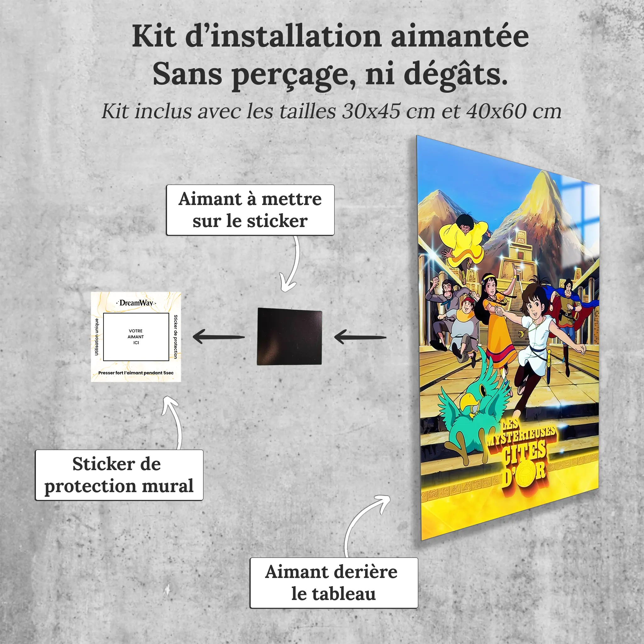 Tableau-les-mysterieuses-cites-d-or-affiche-psb-avec-installation-aimantee | DreamWay