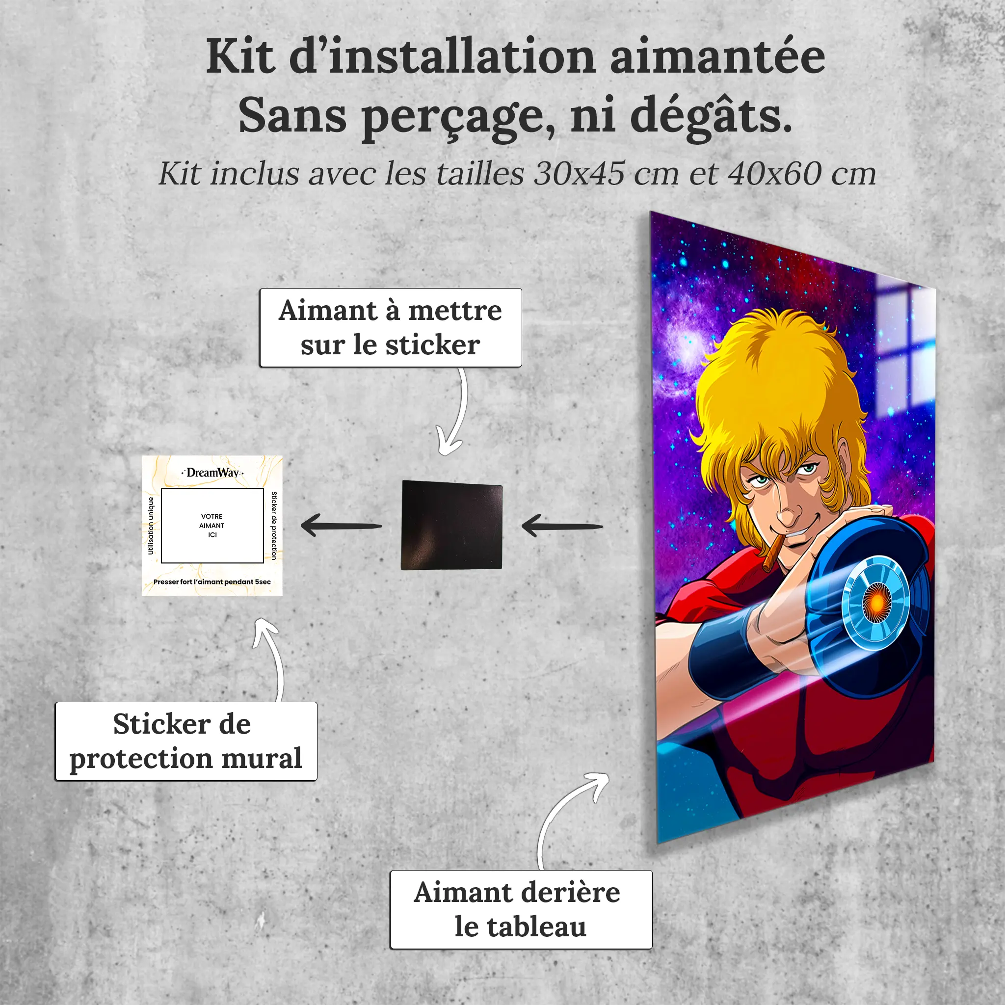 Tableau-manga-cobra-avec-installation-aimantee | DreamWay