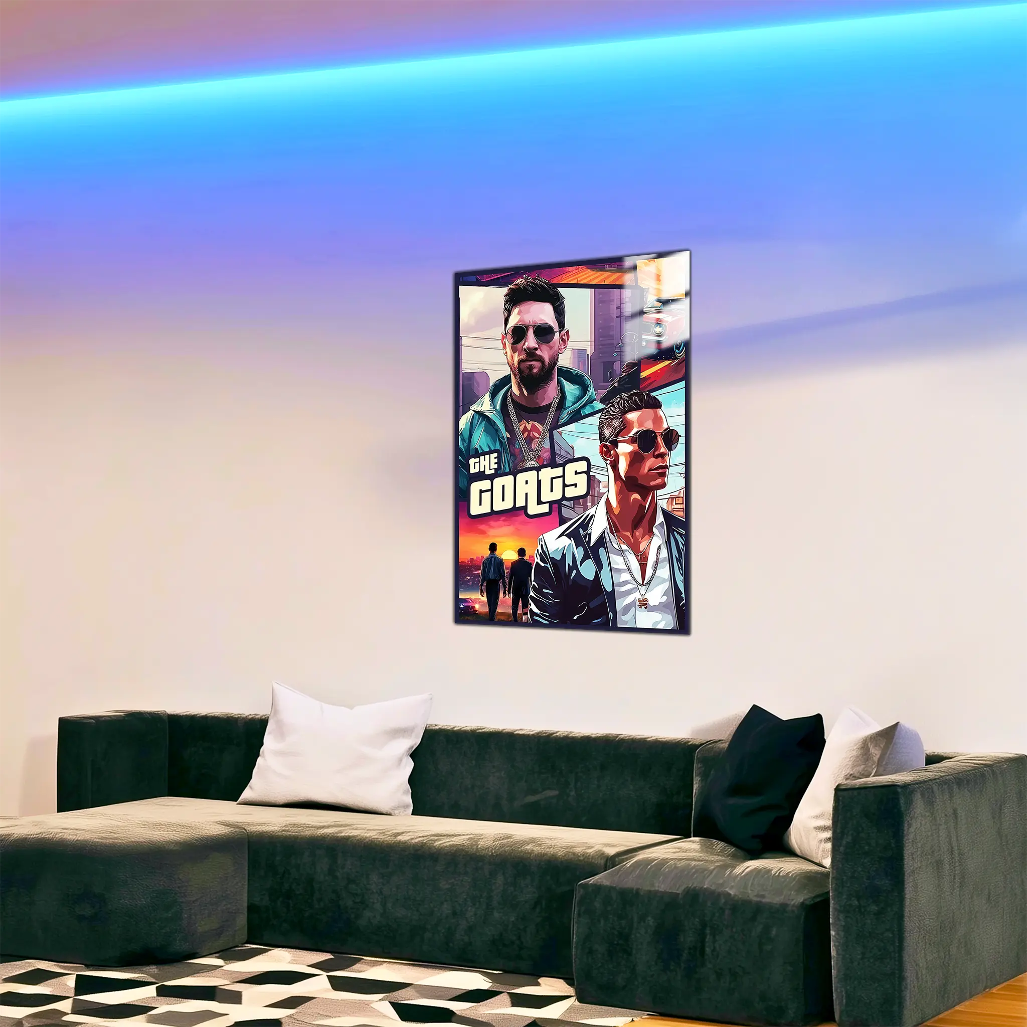 Tableau-messi-et-ronaldo-dans-le-salon | DreamWay