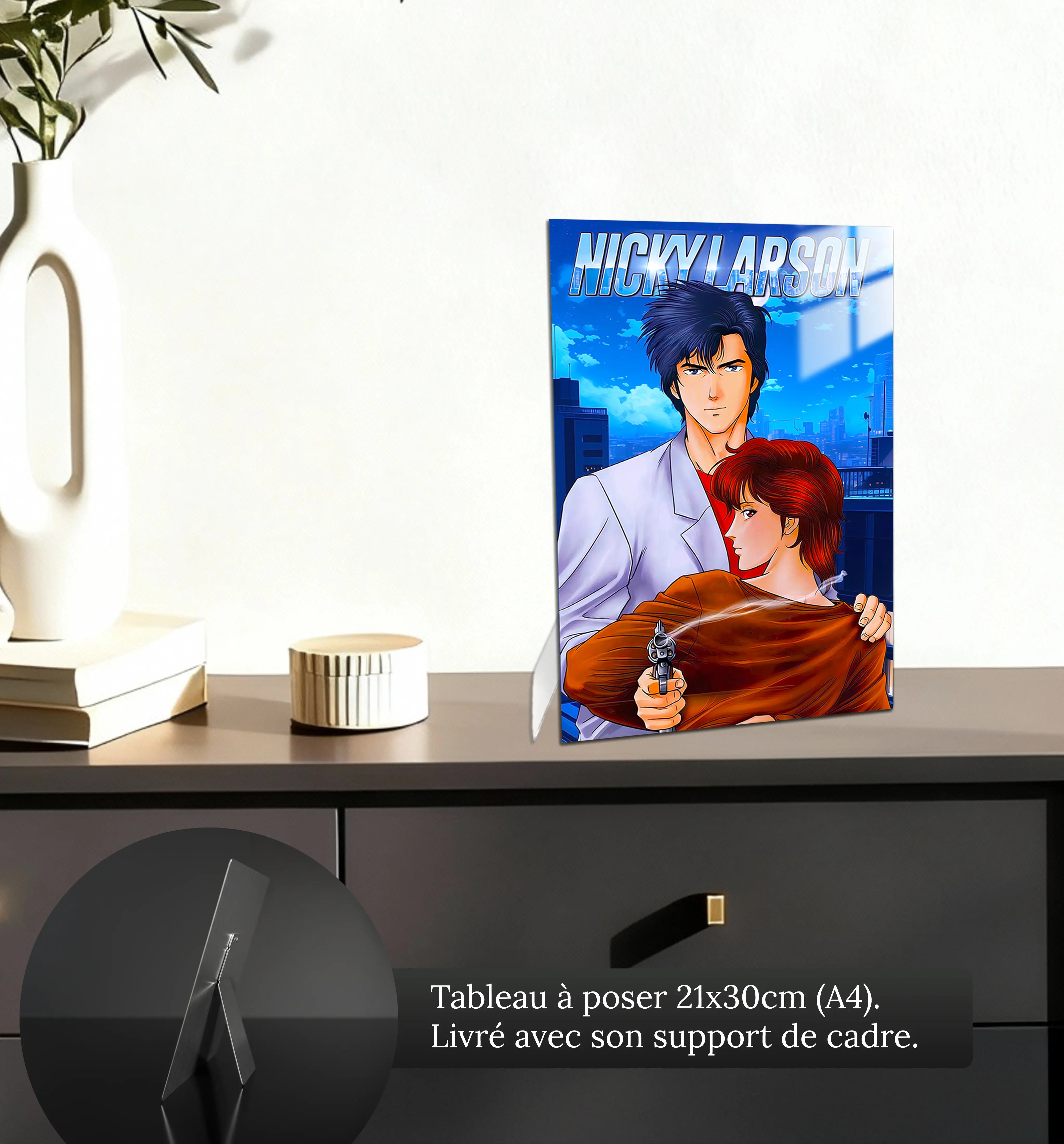 Tableau-nicky-larson-affiche-petit-format-a-poser-sur-meuble | DreamWay