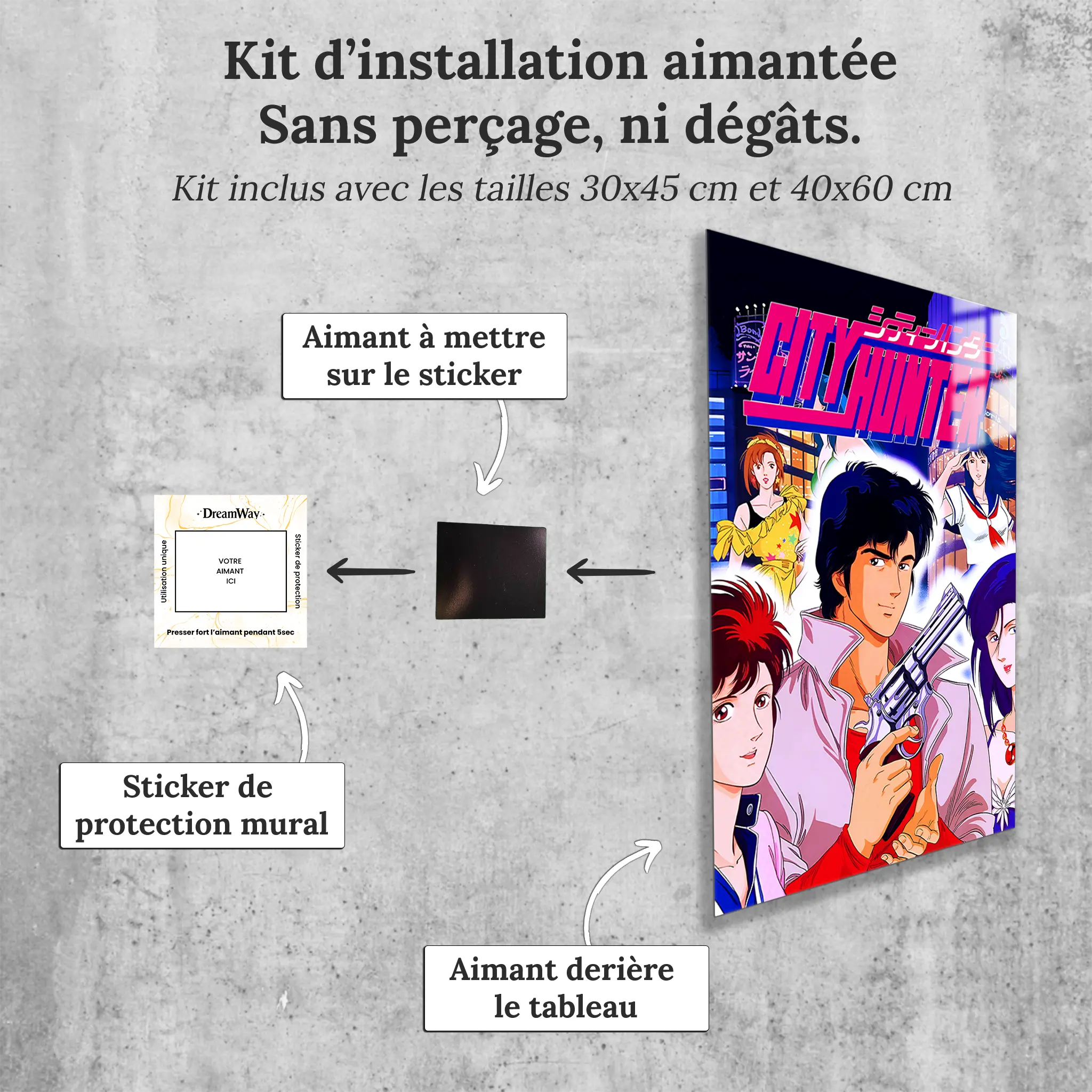 Tableau-nicky-larson-et-ses-femmes-avec-installation-aimantee | DreamWay