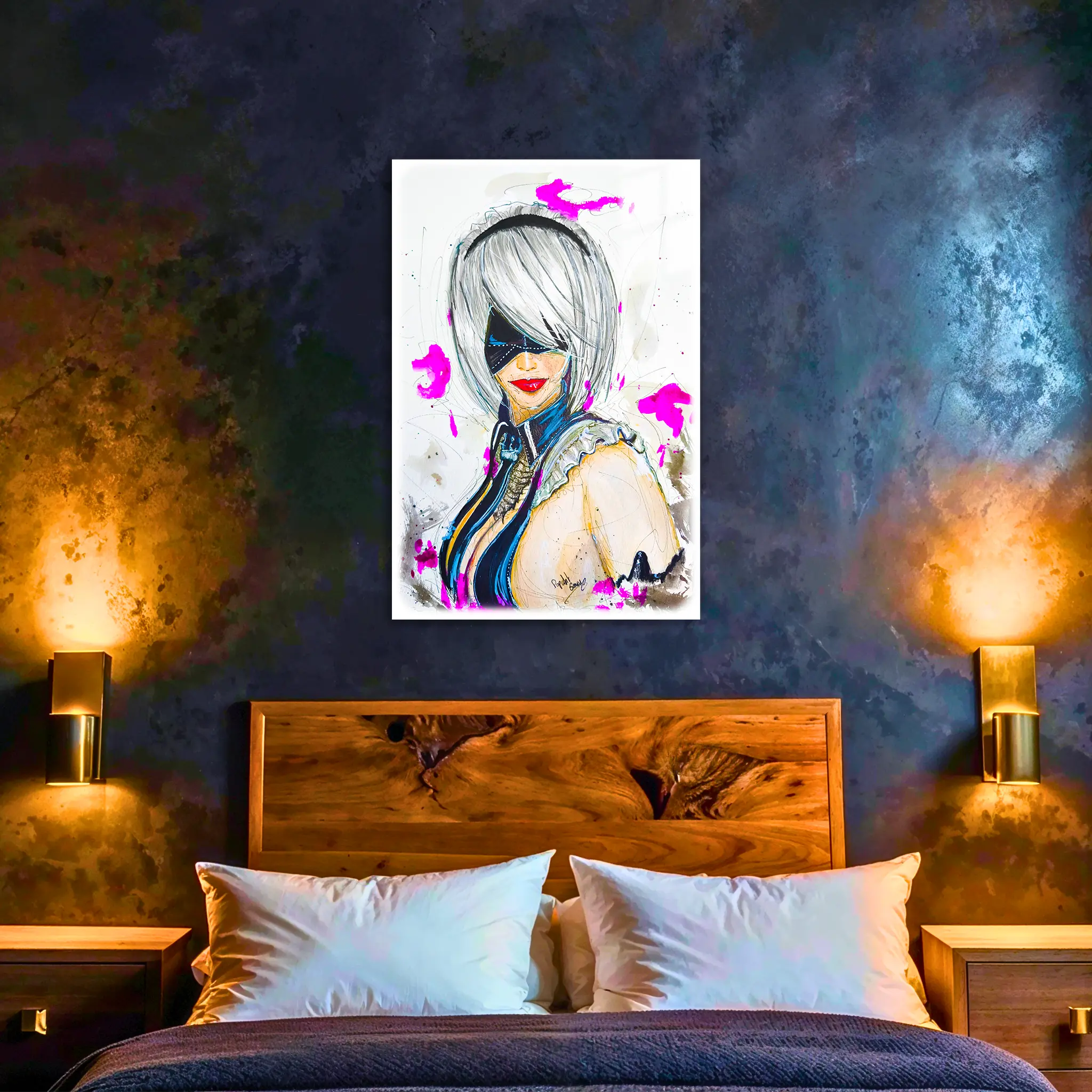 Tableau-nier-automata-pop-art-dans-la-chambre | DreamWay