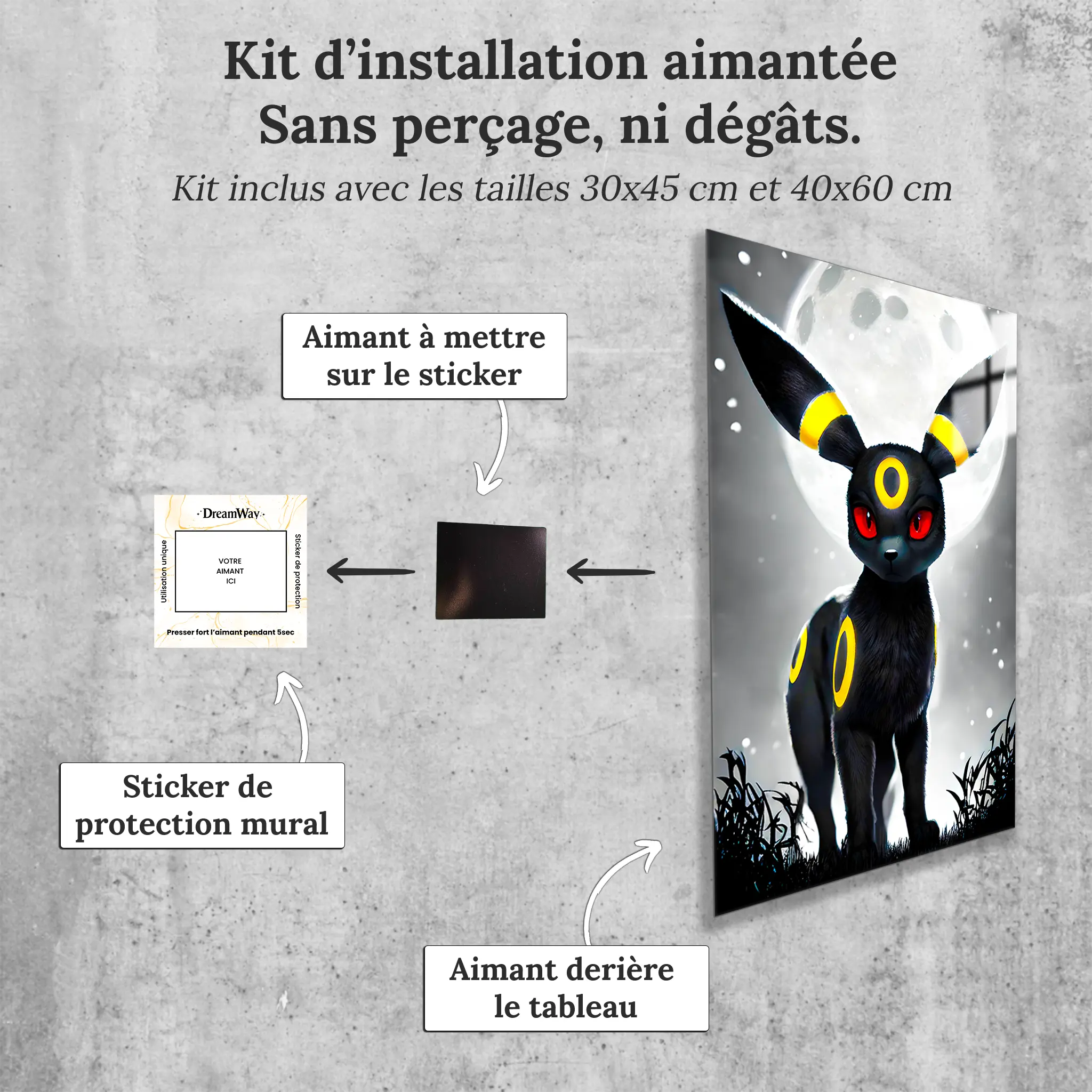 Tableau-noctali-au-claire-de-la-lune-avec-installation-aimantee | DreamWay