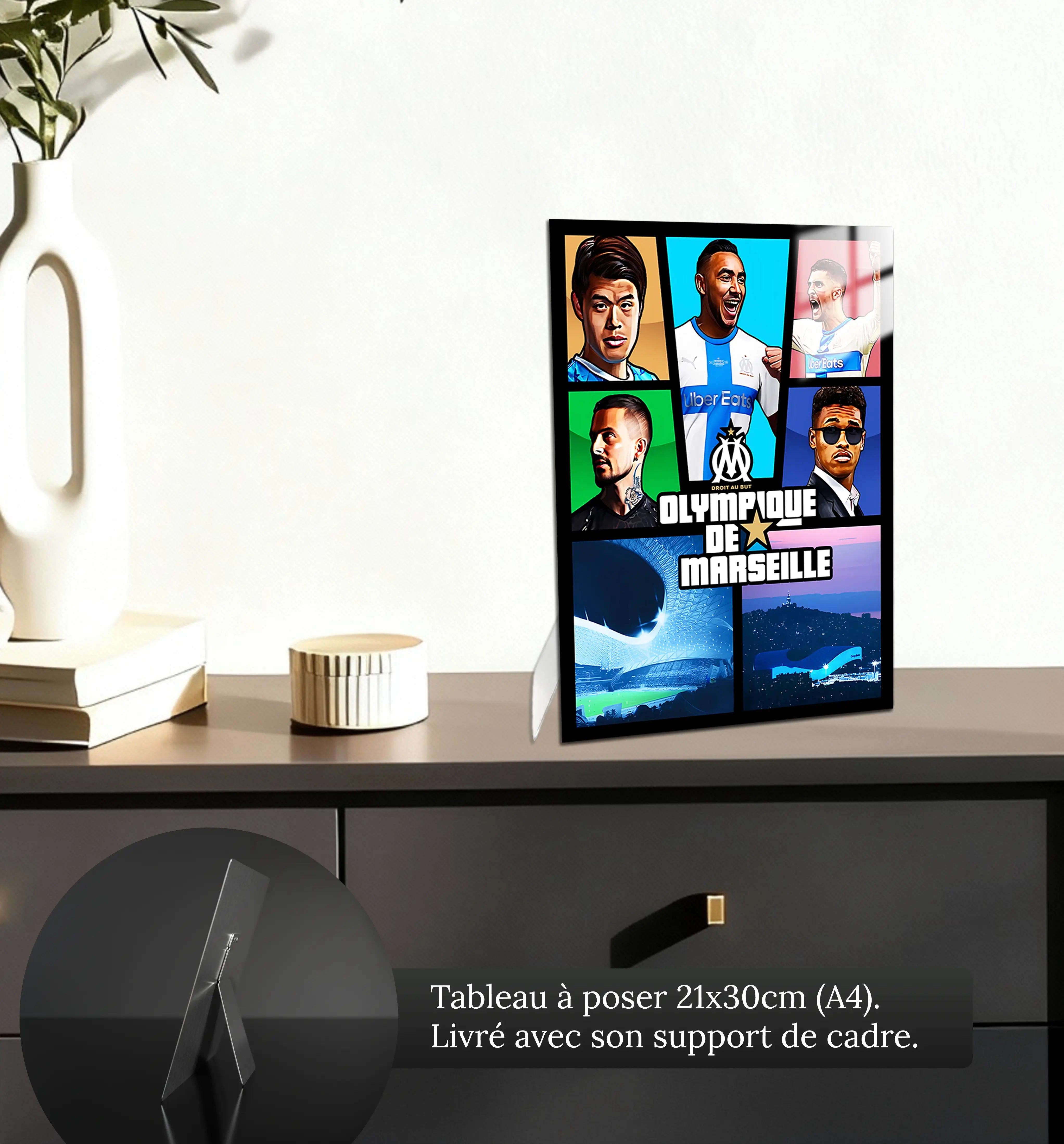 Tableau-olympique-de-marseille-petit-format-a-poser-sur-meuble | DreamWay