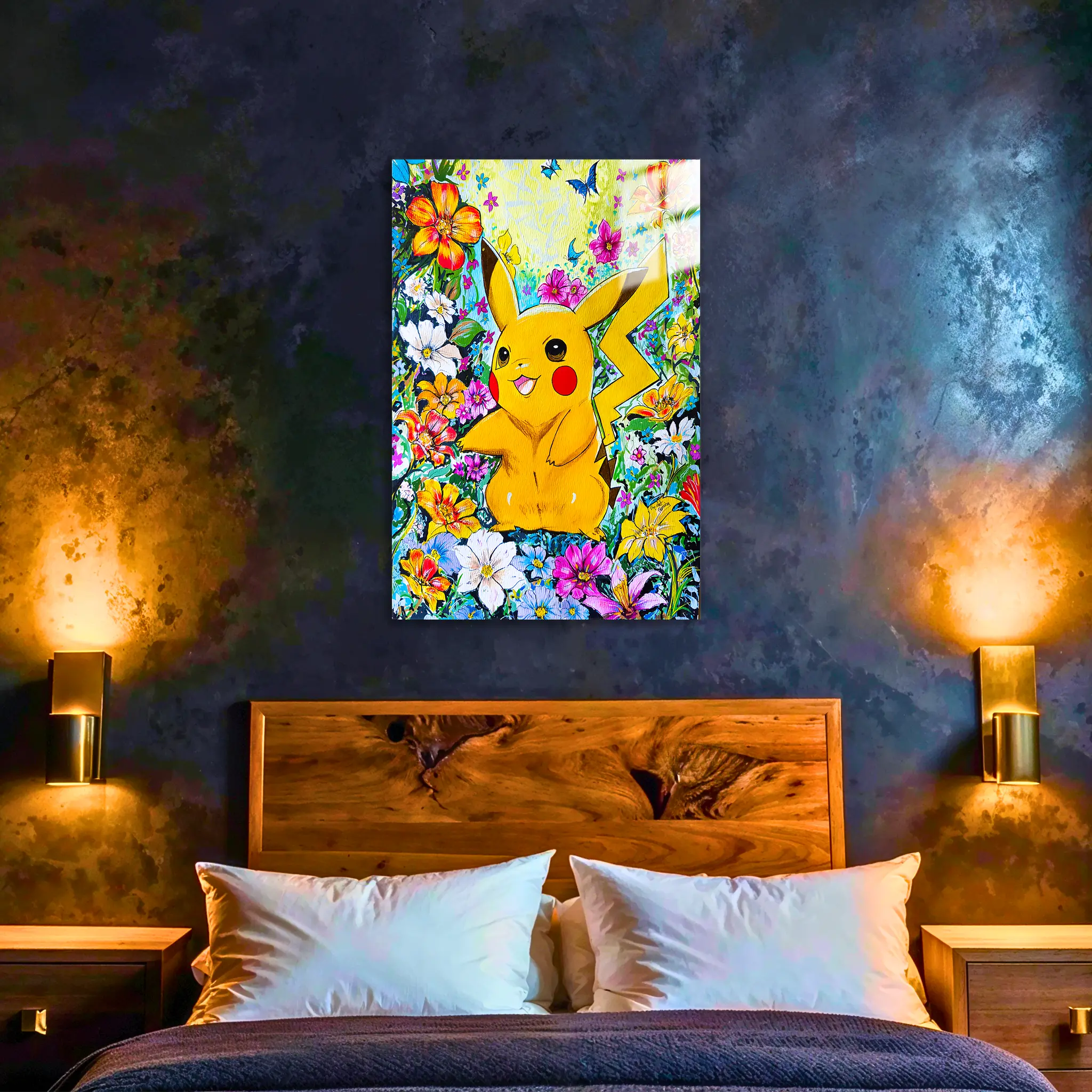 Tableau-pikachu-floral-dans-la-chambre | DreamWay