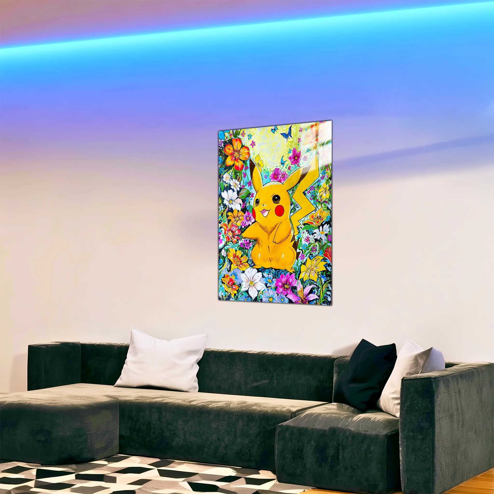 Tableau-pikachu-floral-dans-le-salon | DreamWay