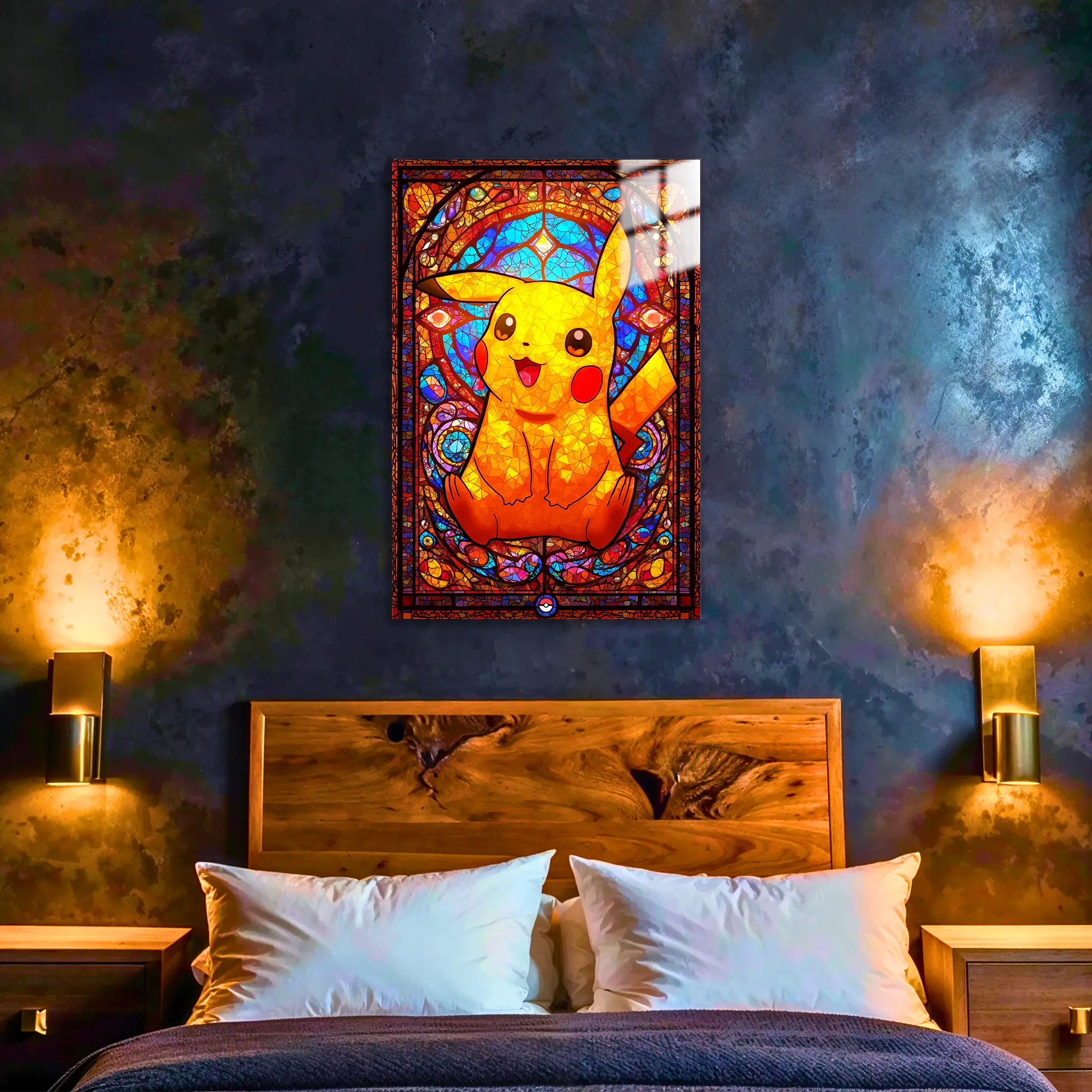 Tableau-pikachu-vitrail-dans-la-chambre | DreamWay