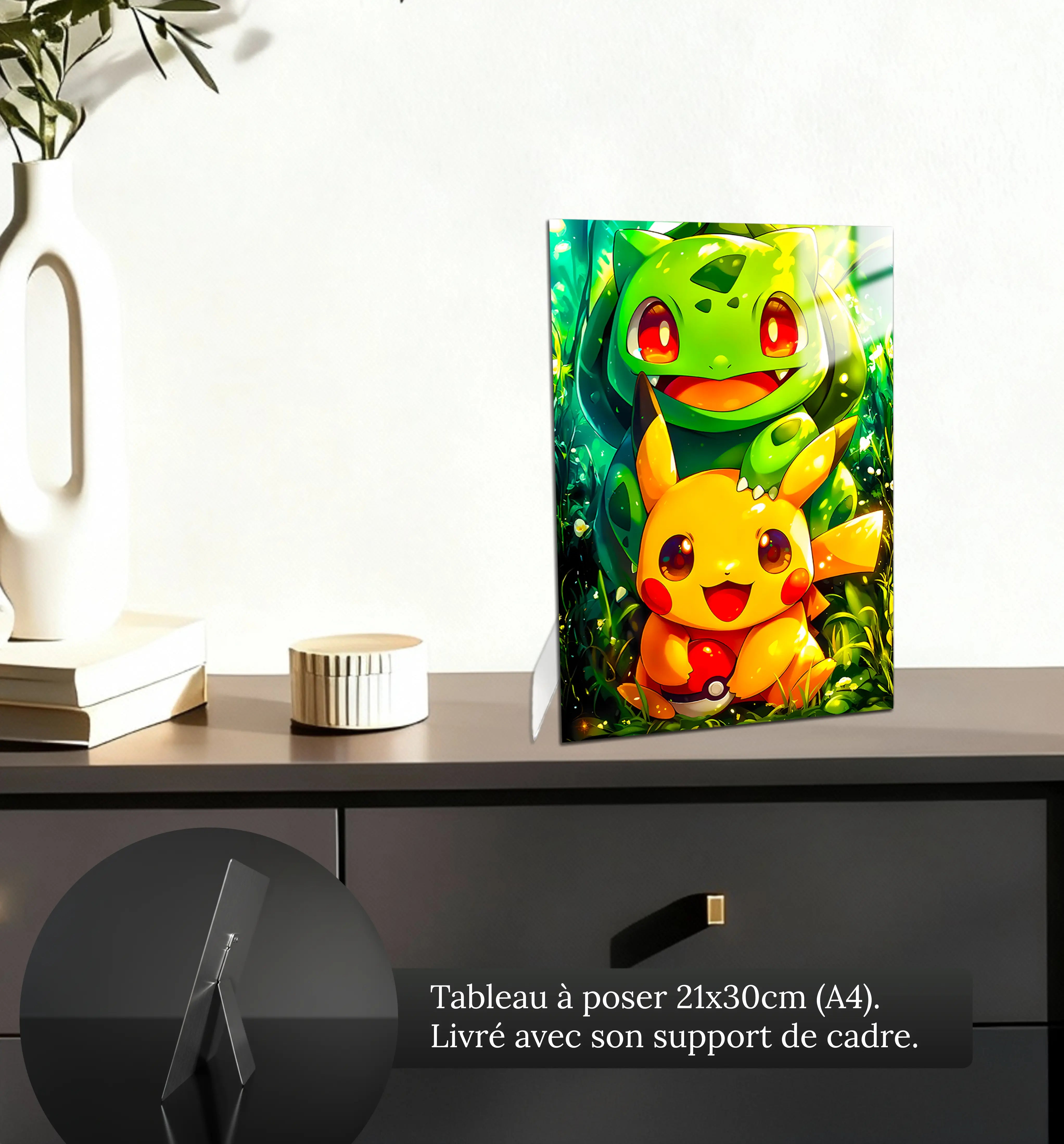 Tableau-pokemon-bulbizarre-et-pikachu-petit-format-a-poser-sur-meuble | DreamWay