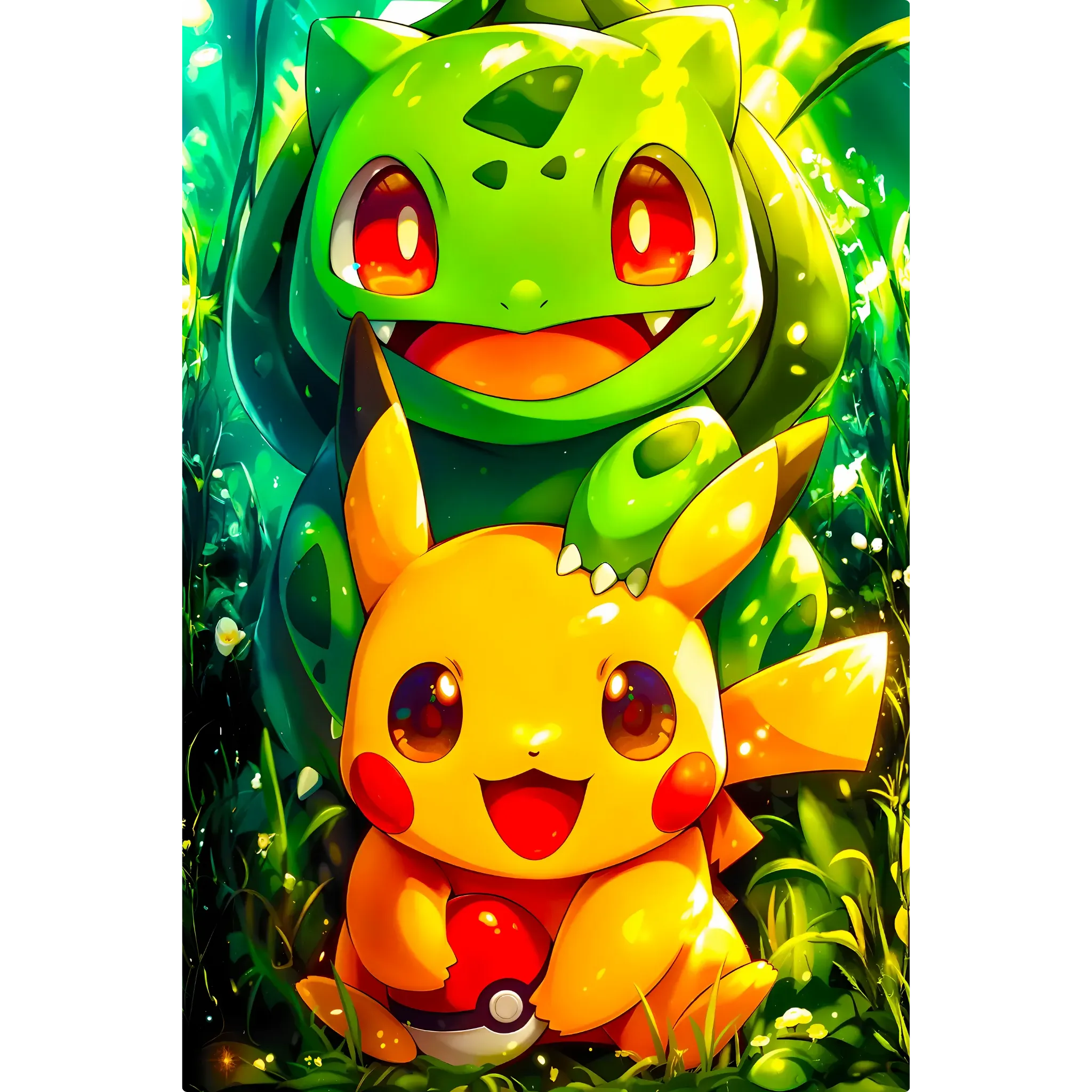 Tableau Pokémon Bulbizarre et Pikachu