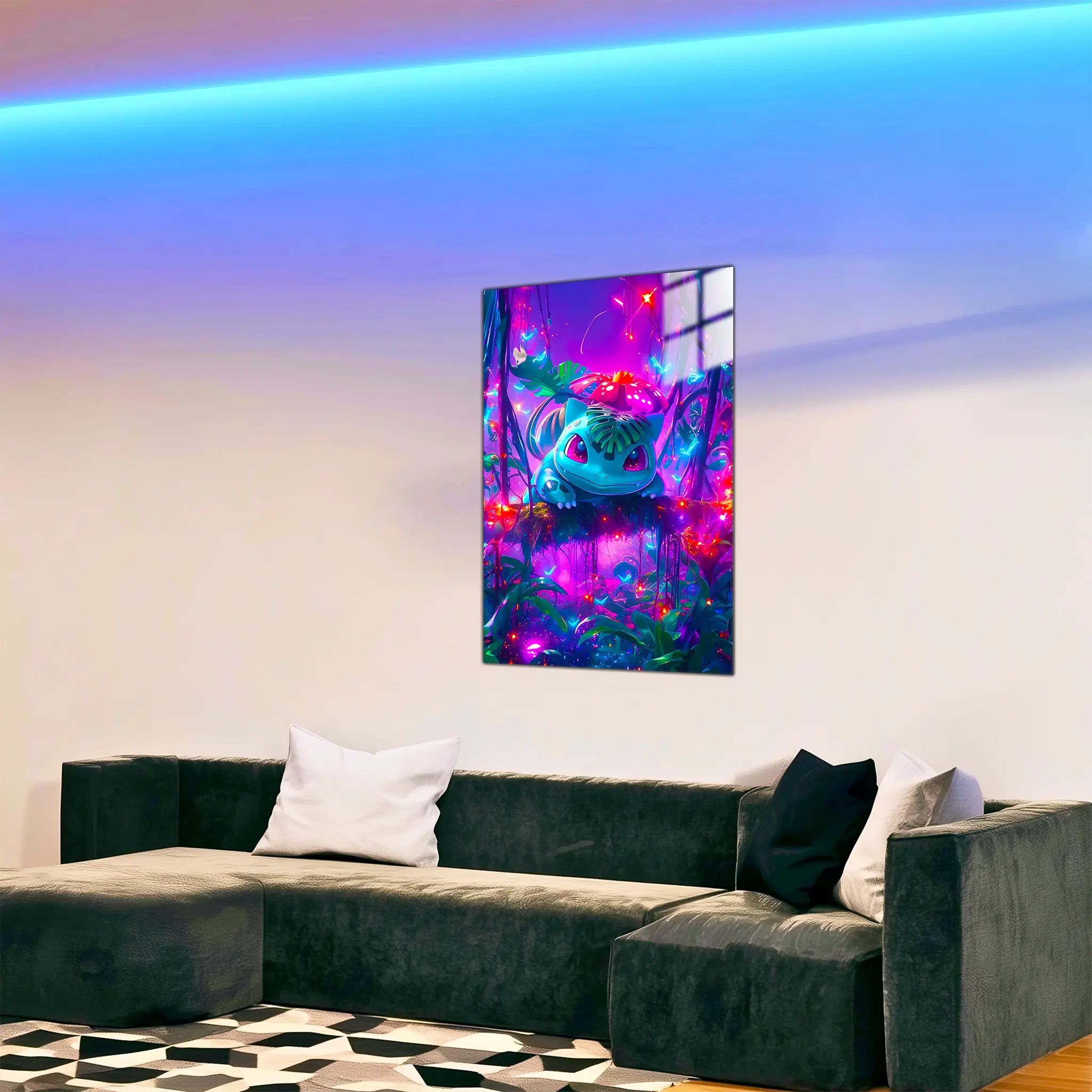 Tableau-pokemon-bulbizarre-nature-dans-le-salon | DreamWay