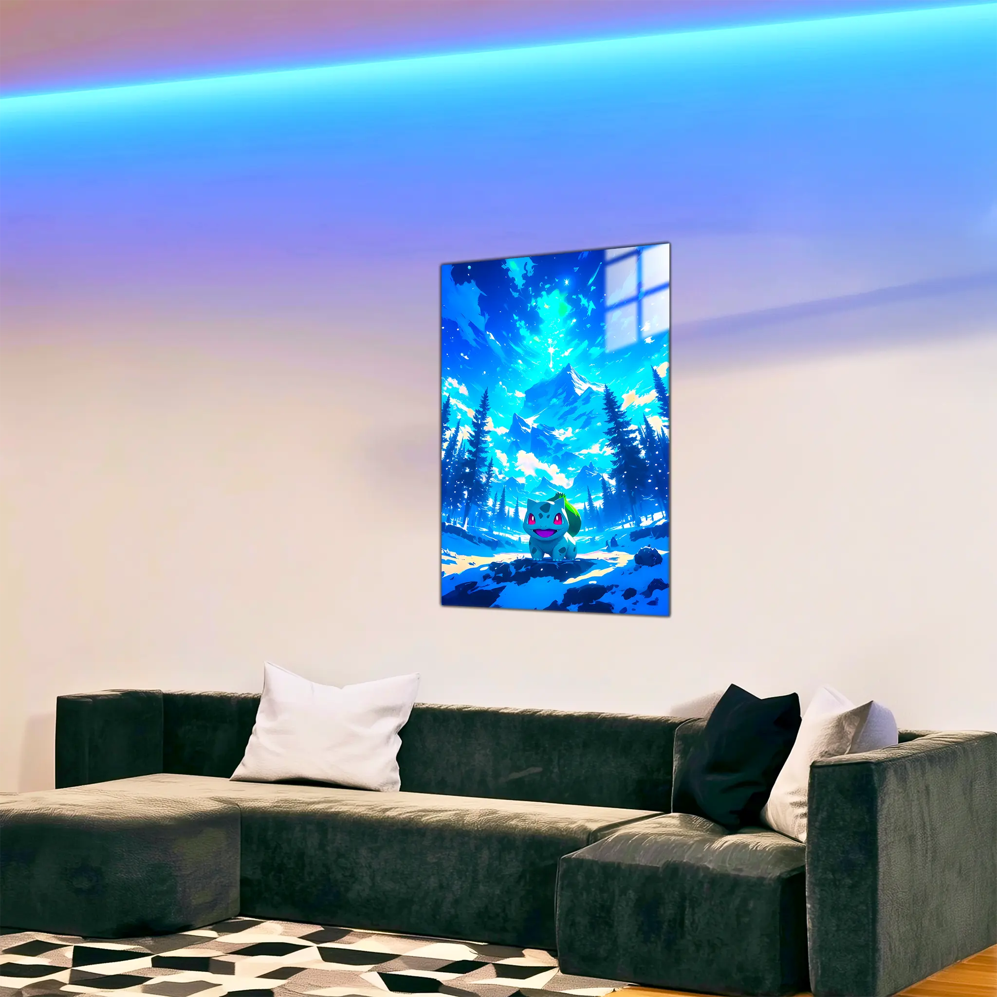 Tableau-pokemon-bulbizarre-paysage-dans-le-salon | DreamWay