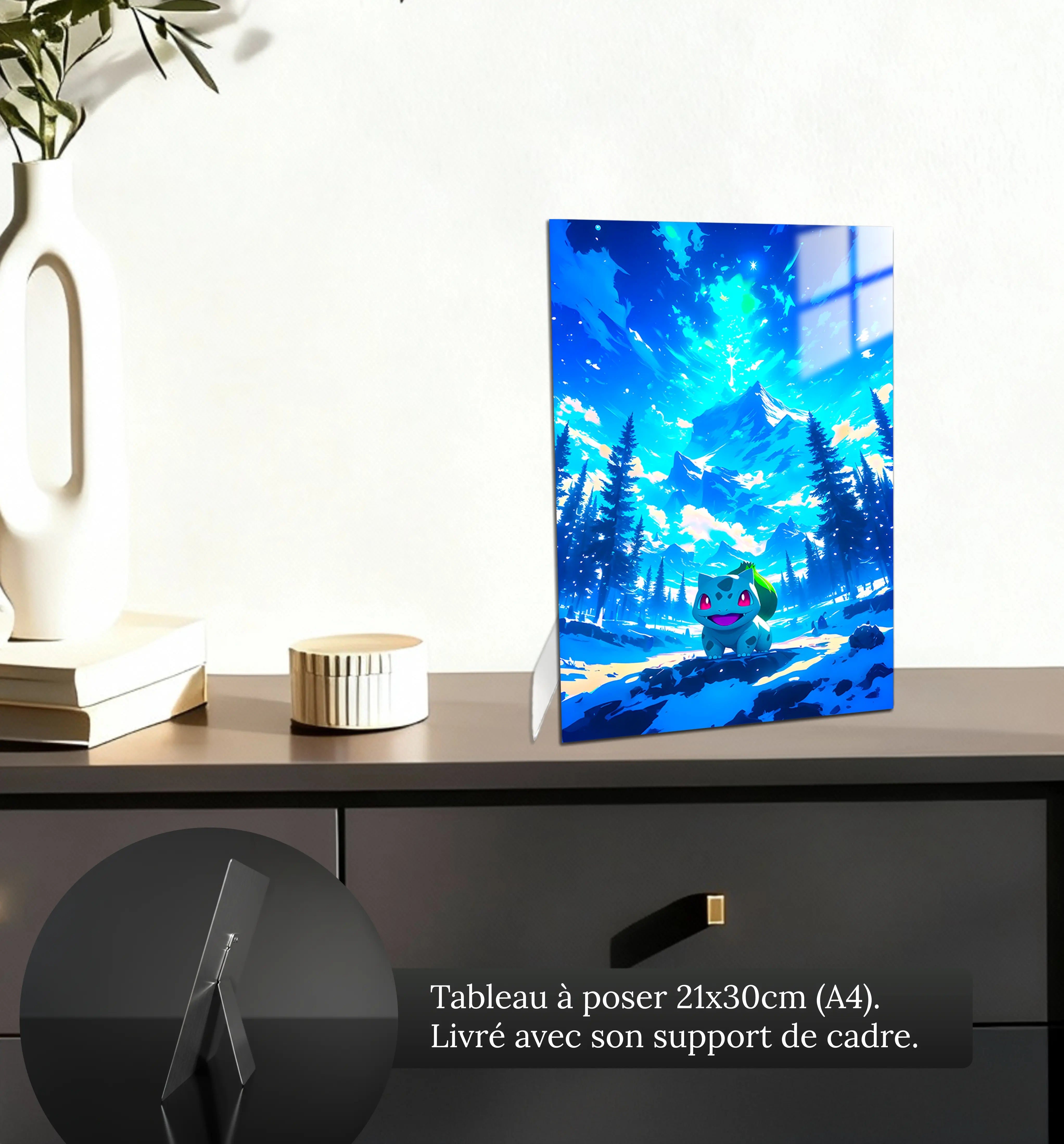 Tableau-pokemon-bulbizarre-paysage-petit-format-a-poser-sur-meuble | DreamWay
