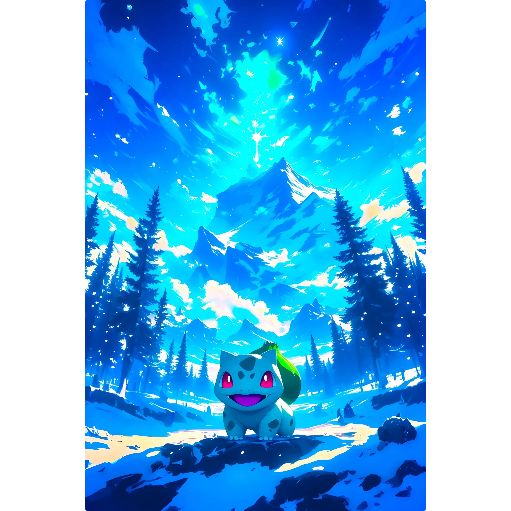 Tableau Pokémon Bulbizarre Paysage