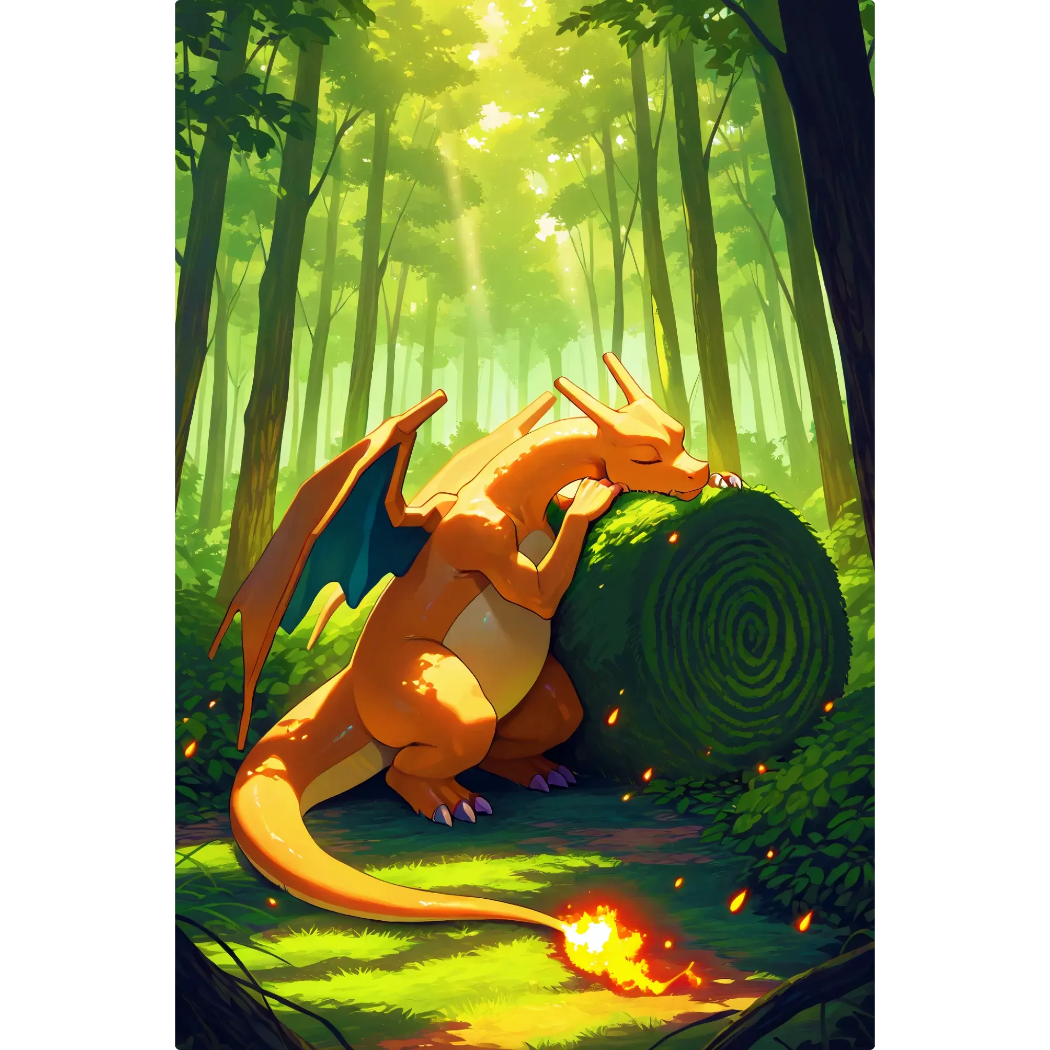 Tableau Pokémon Dracaufeu Nature