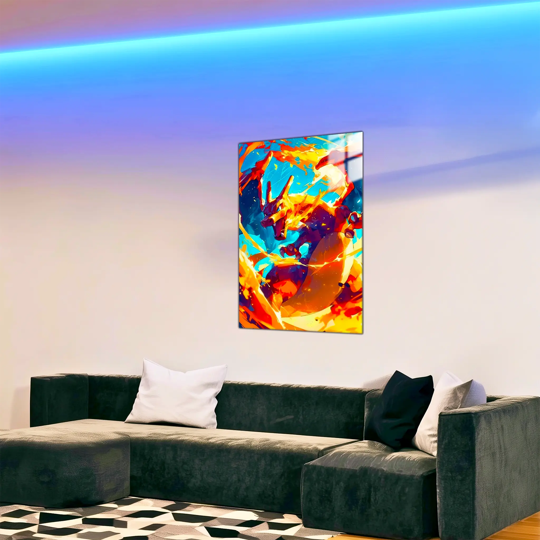 Tableau-pokemon-dracofeu-dans-le-salon | DreamWay