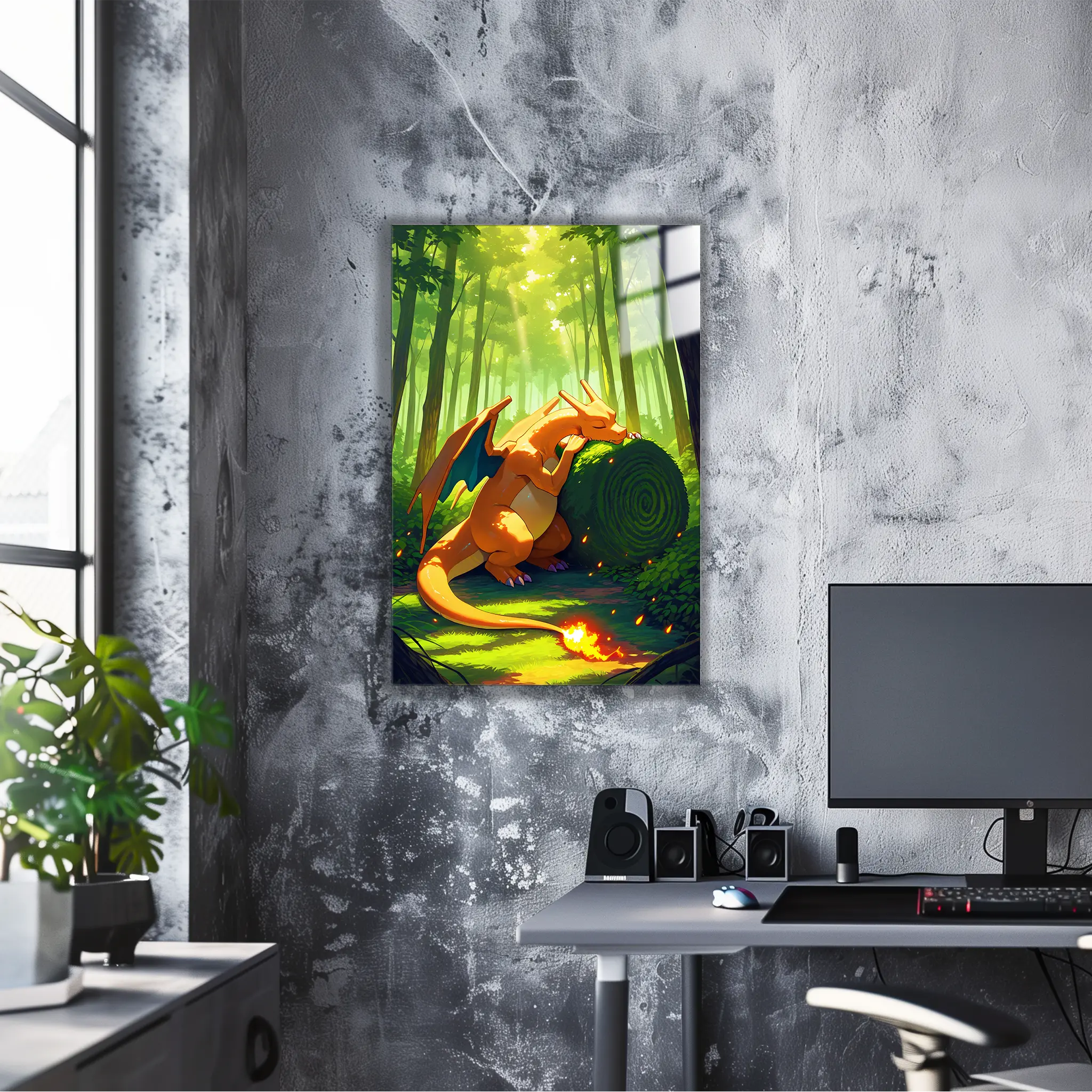 Tableau Pokémon Dracaufeu Nature