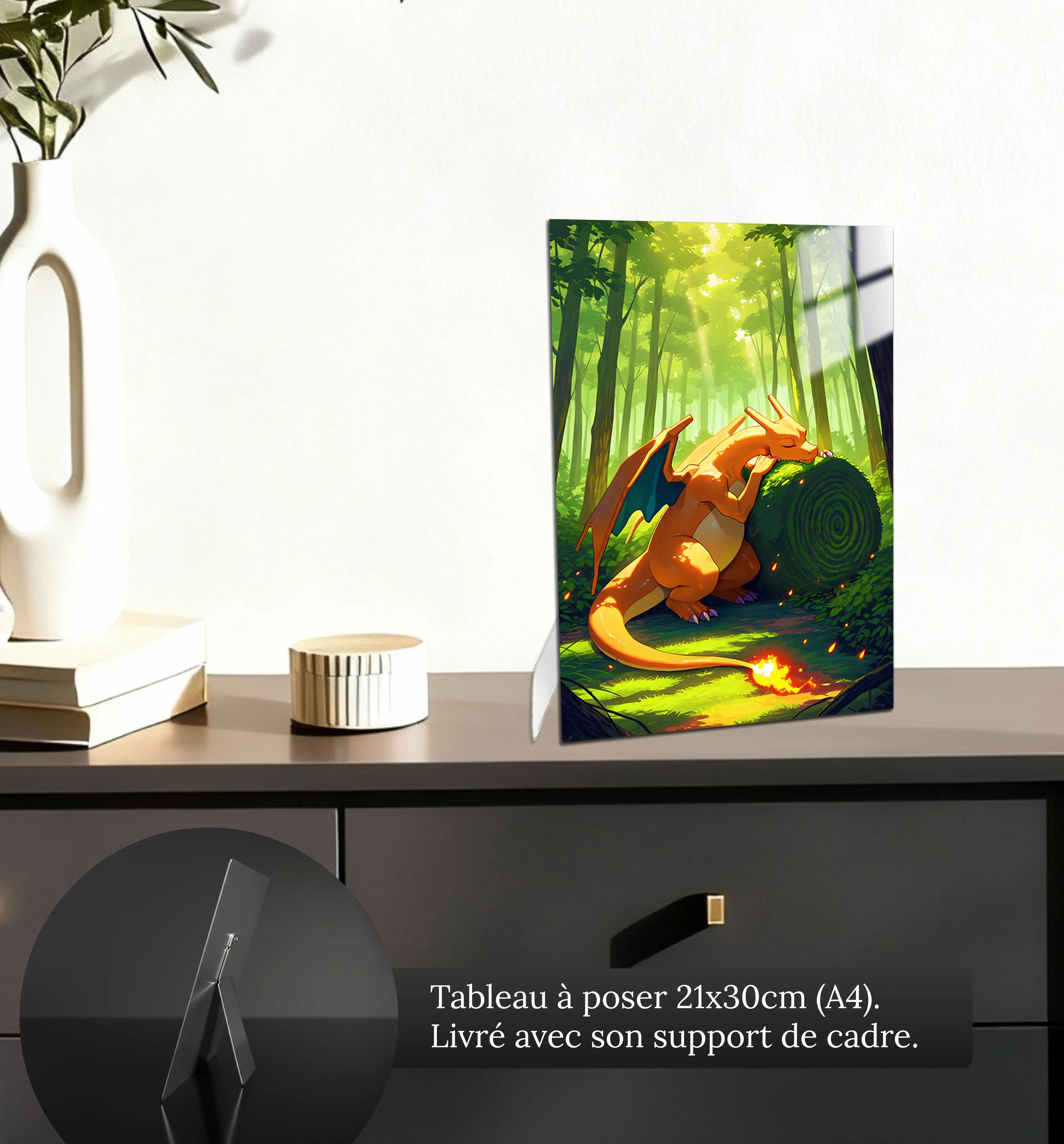 Tableau-pokemon-dracofeu-nature-petit-format-a-poser-sur-meuble | DreamWay