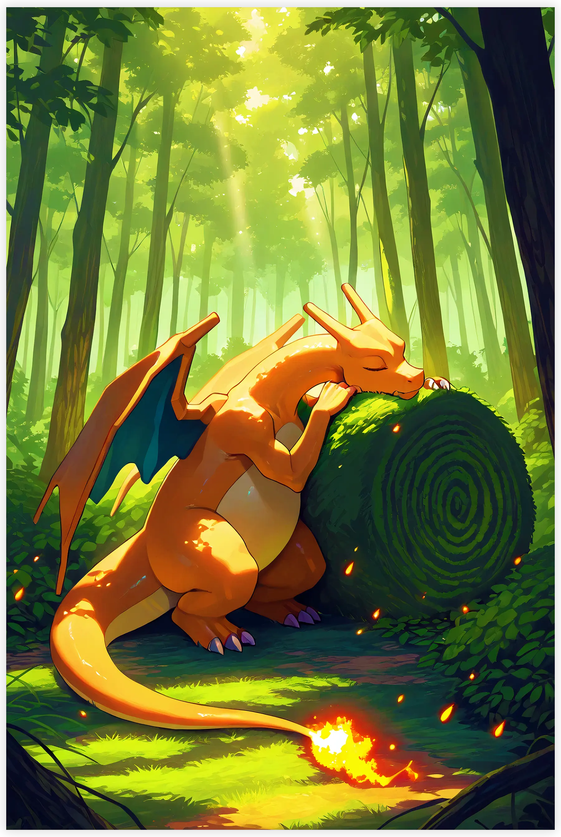 Tableau Pokémon Dracaufeu Nature