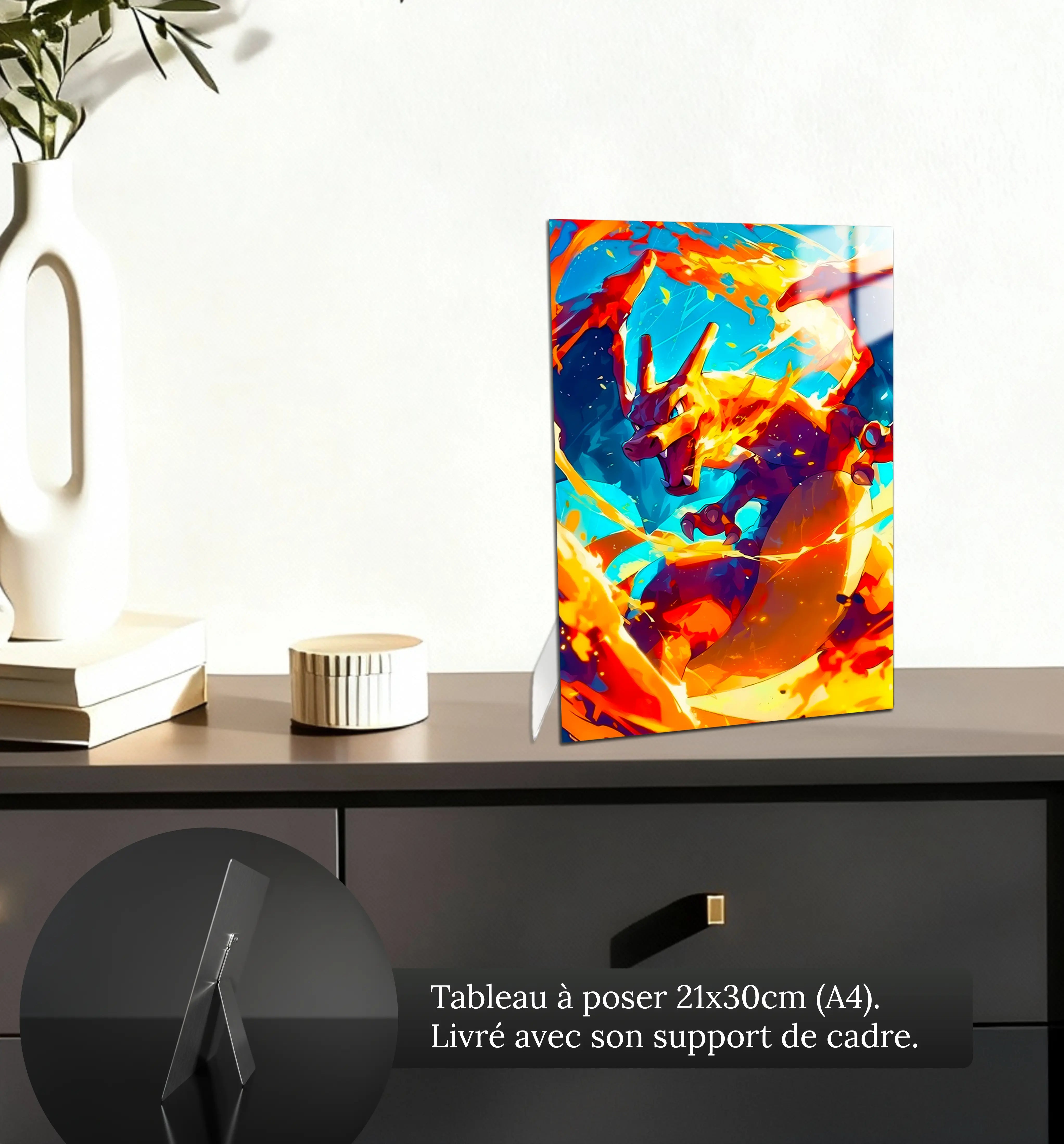 Tableau-pokemon-dracofeu-petit-format-a-poser-sur-meuble | DreamWay