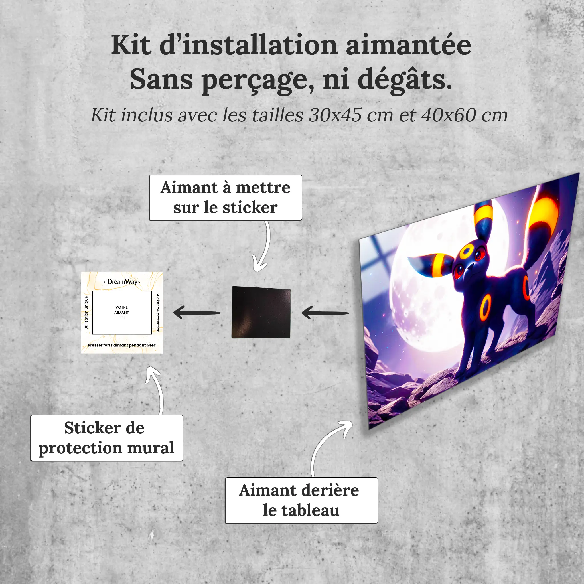 Tableau-pokemon-noctali-espace-avec-installation-aimantee | DreamWay