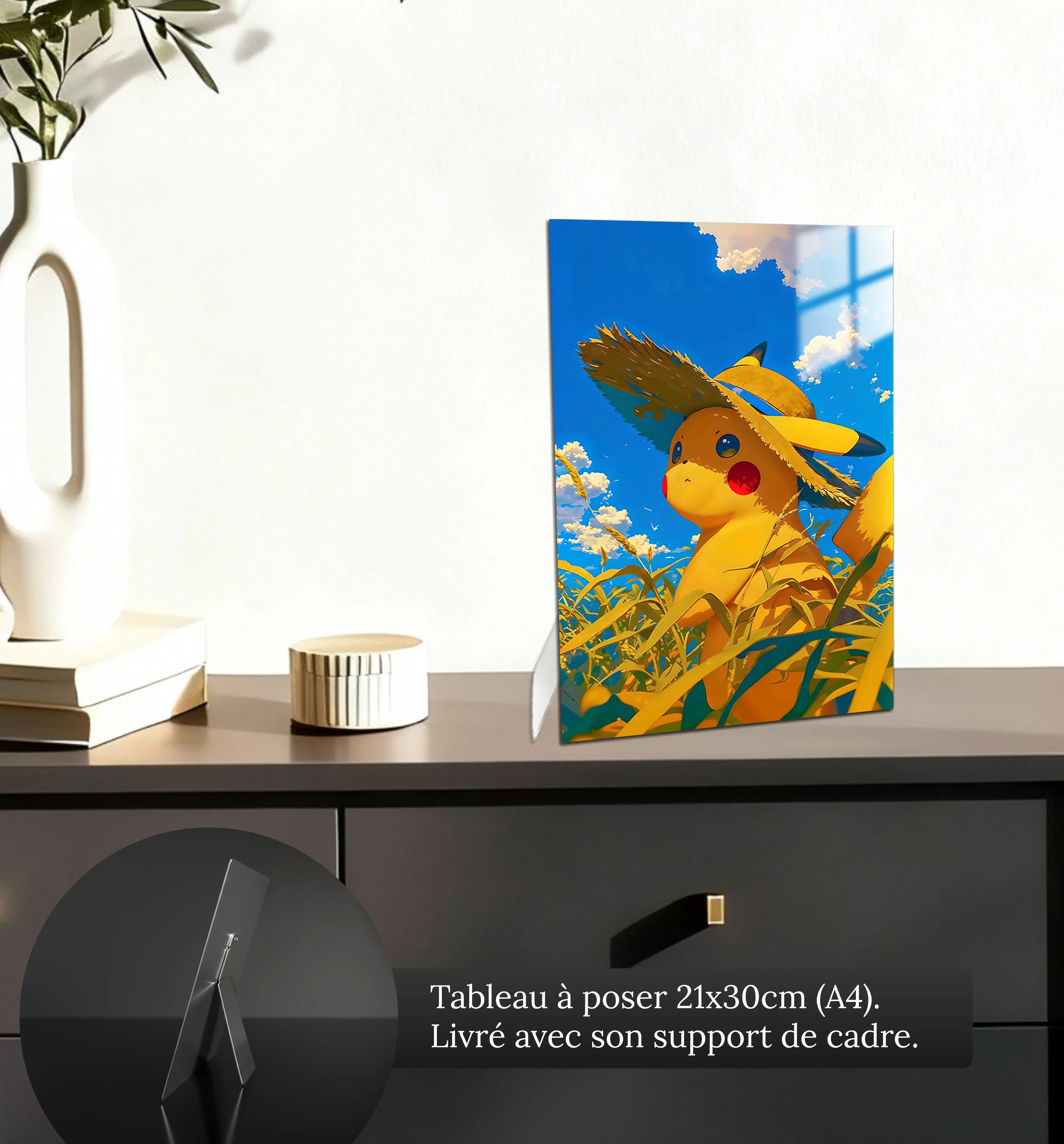 Tableau-pokemon-pikachu-campagne-petit-format-a-poser-sur-meuble | DreamWay