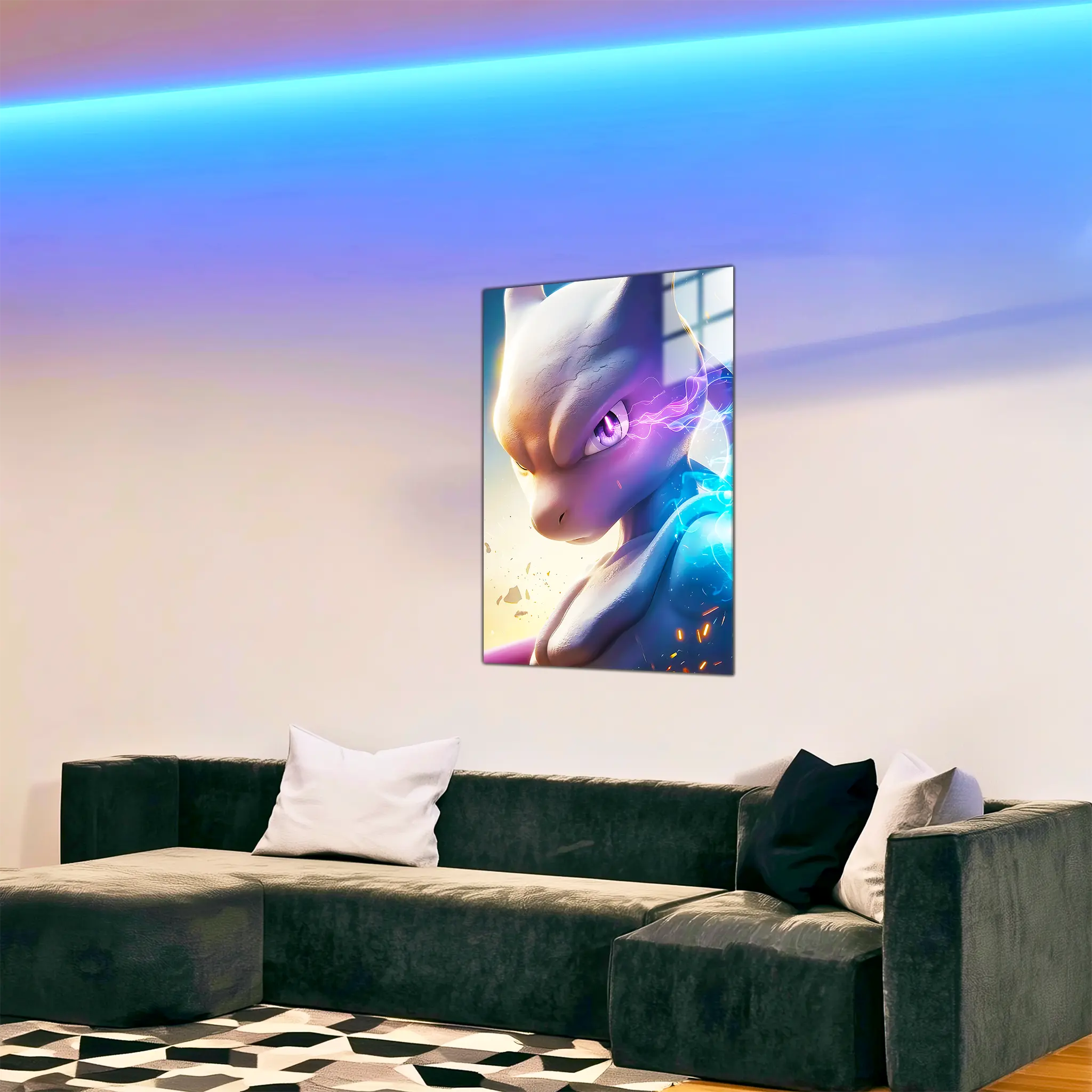 Tableau-pokemon-portrait-mewtwo-dans-le-salon | DreamWay