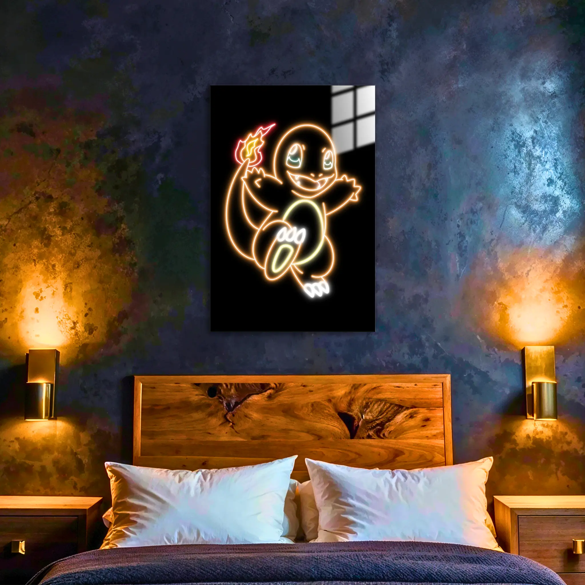 Tableau-pokemon-salameche-neon-dans-la-chambre | DreamWay