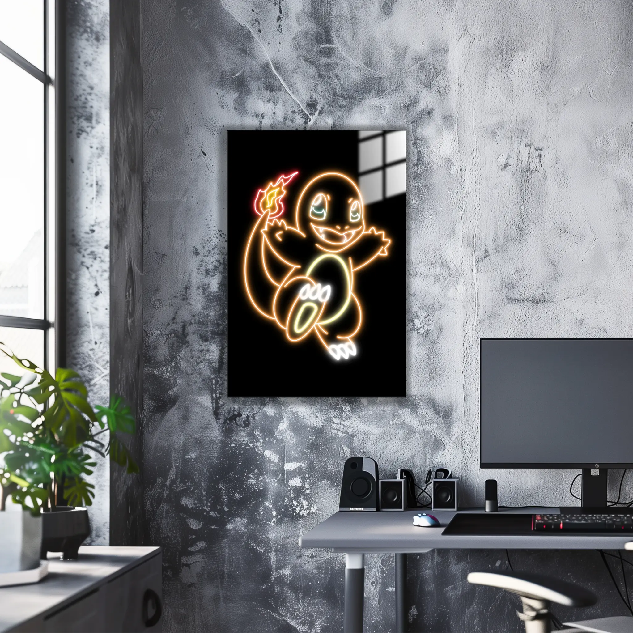 Tableau Pokémon Salamèche Néon