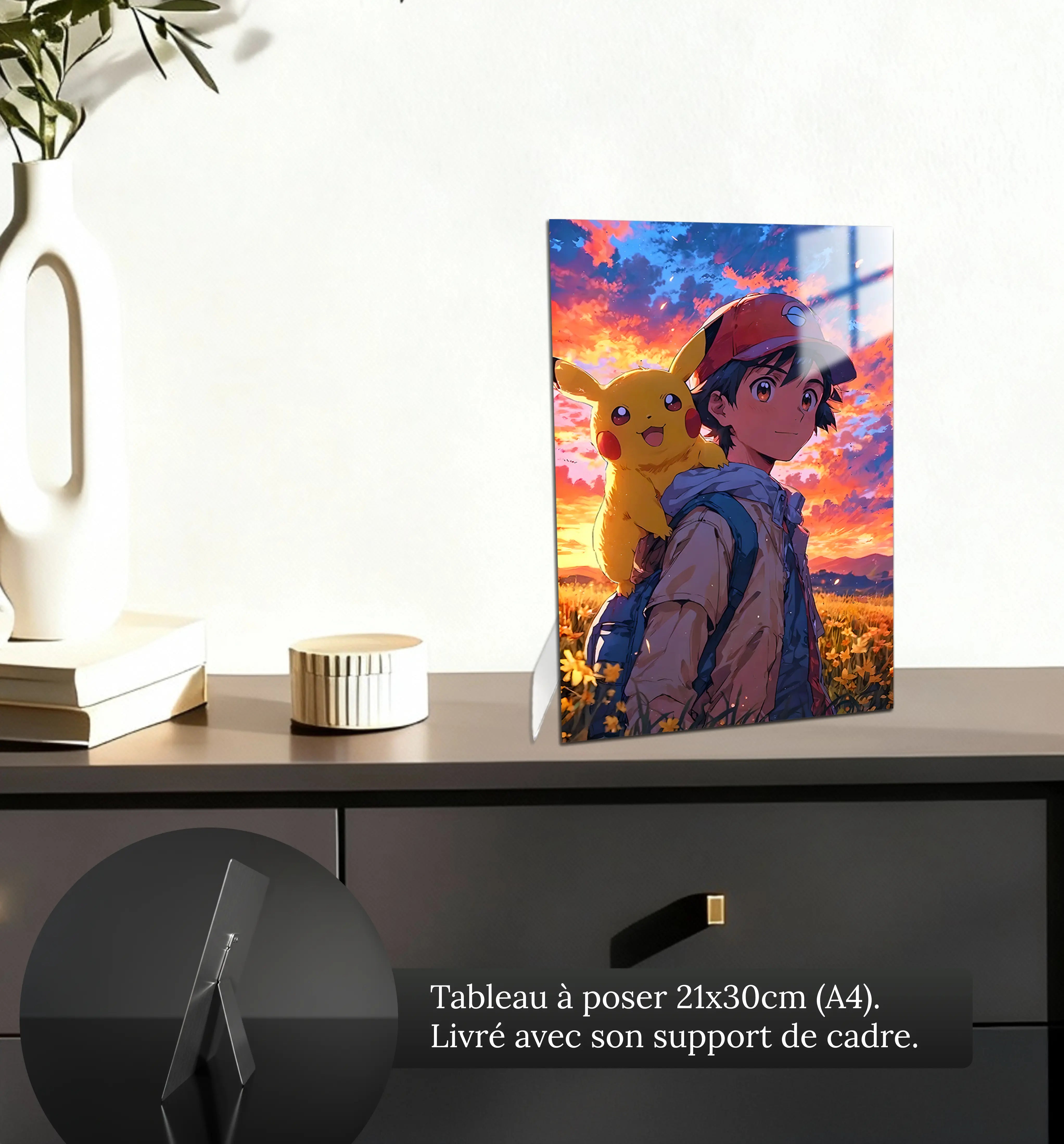 Tableau-pokemon-sasha-et-pikachu-petit-format-a-poser-sur-meuble | DreamWay
