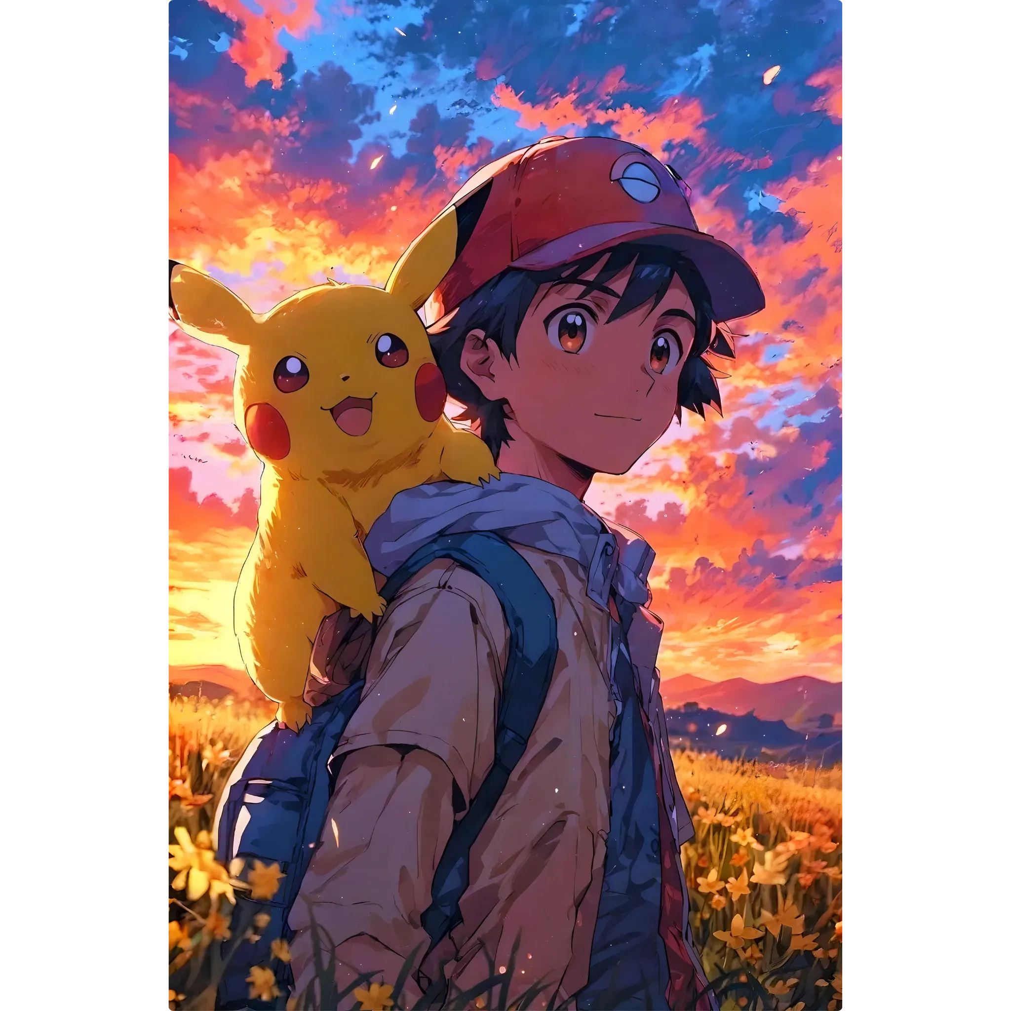Tableau Pokémon Sasha et Pikachu