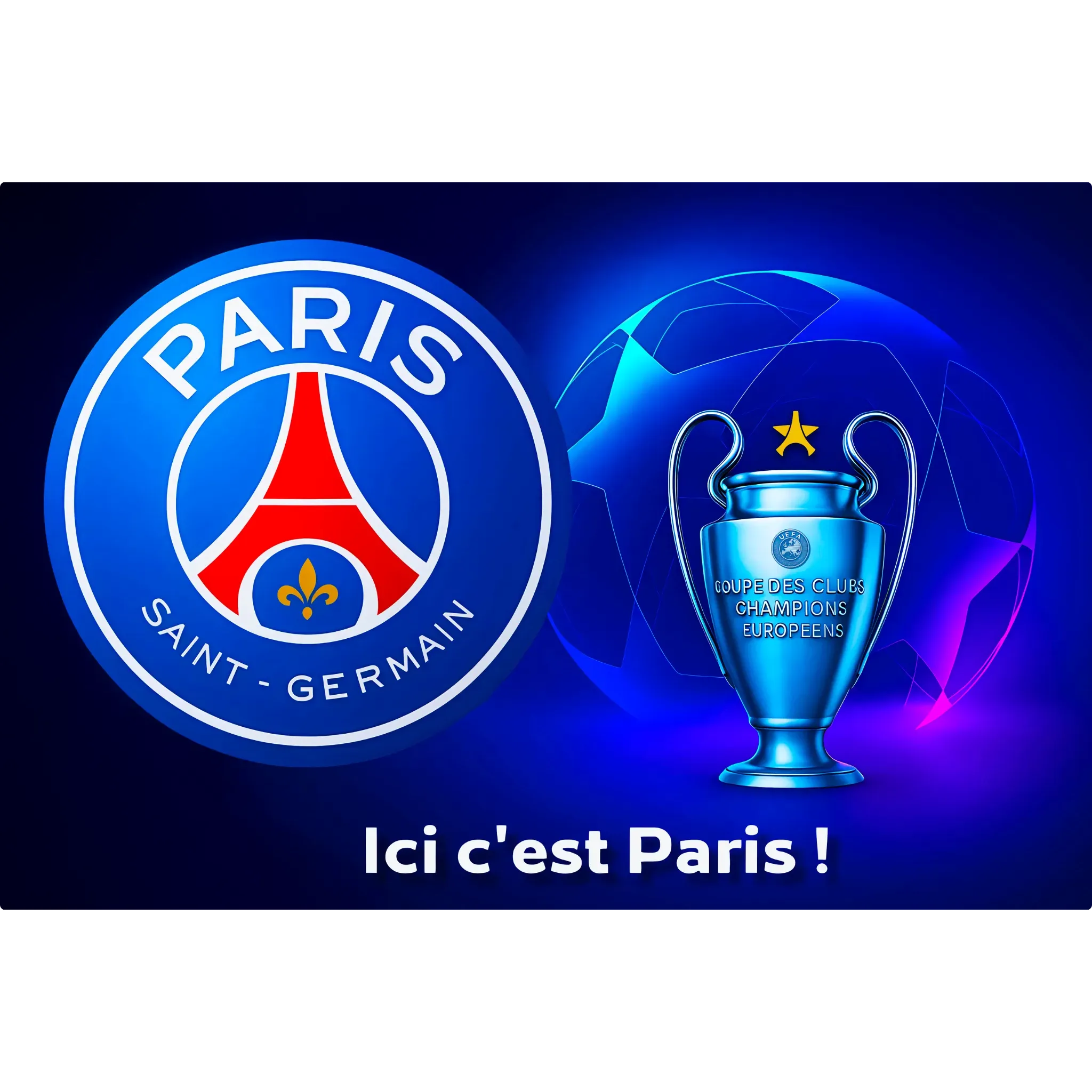 Tableau PSG Ligue Des Champions Avec L'Étoile