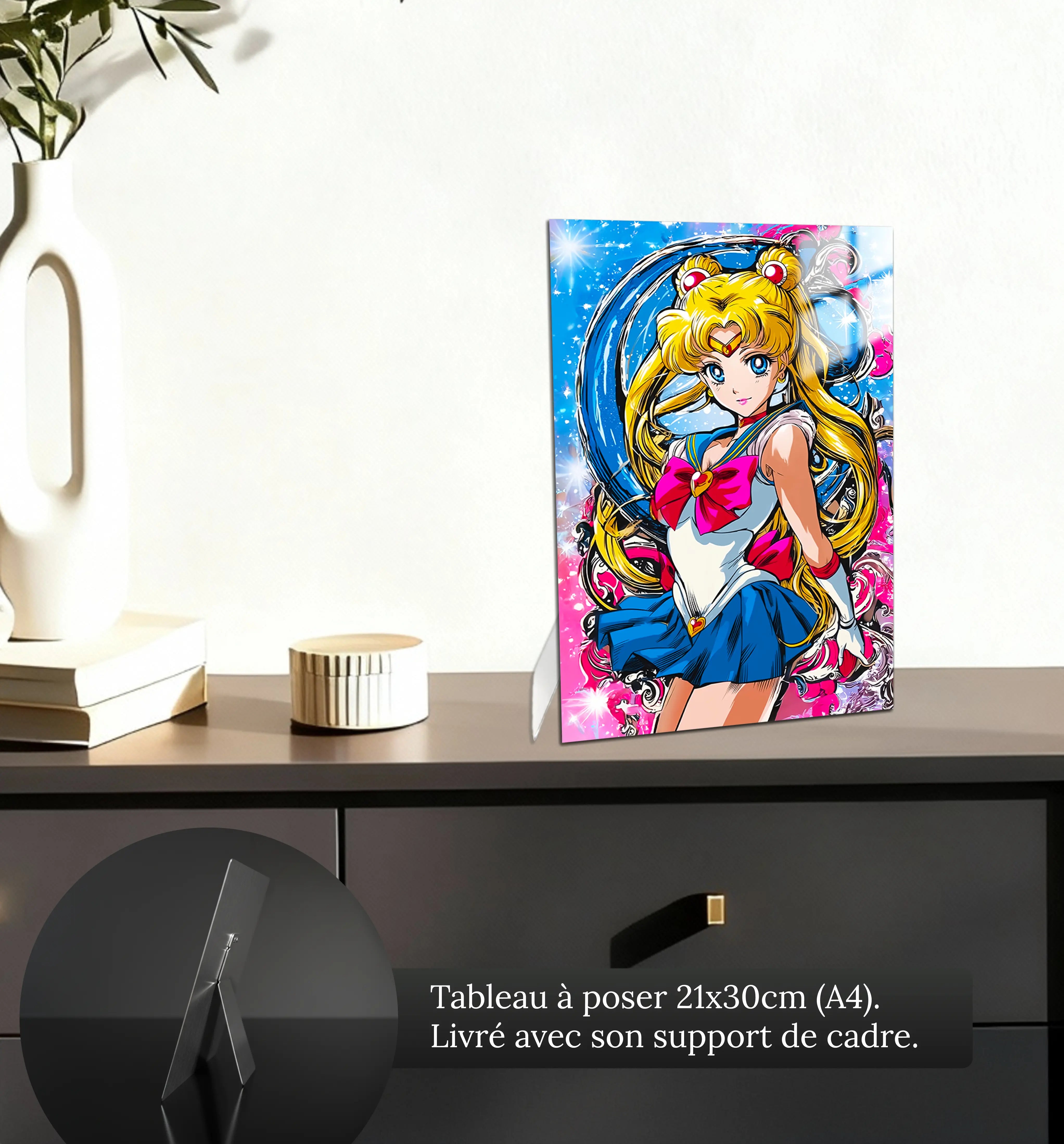 Tableau-sailor-moon-portrait-petit-format-a-poser-sur-meuble | DreamWay