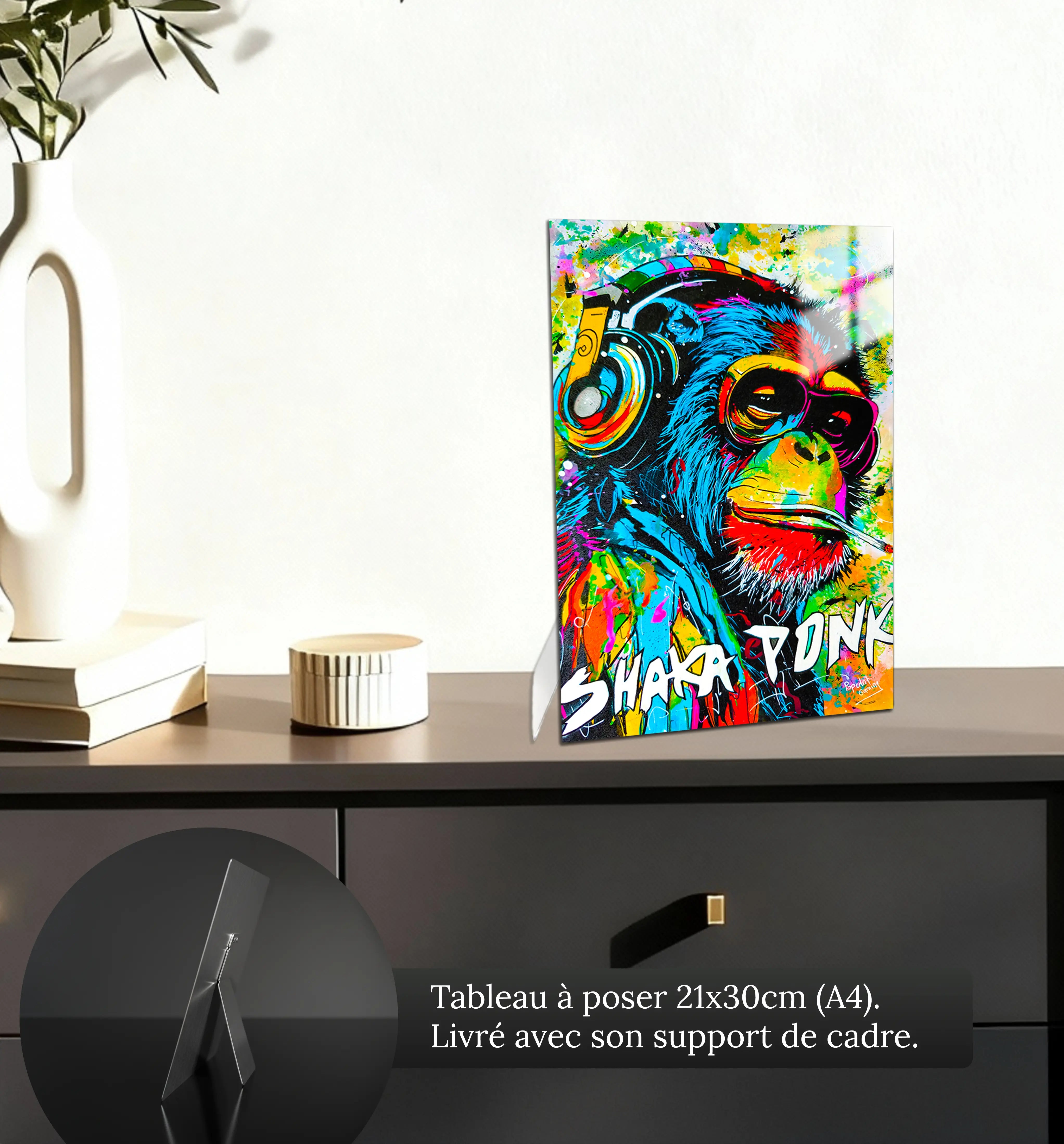 Tableau-shaka-ponk-pop-art-petit-format-a-poser-sur-meuble | DreamWay