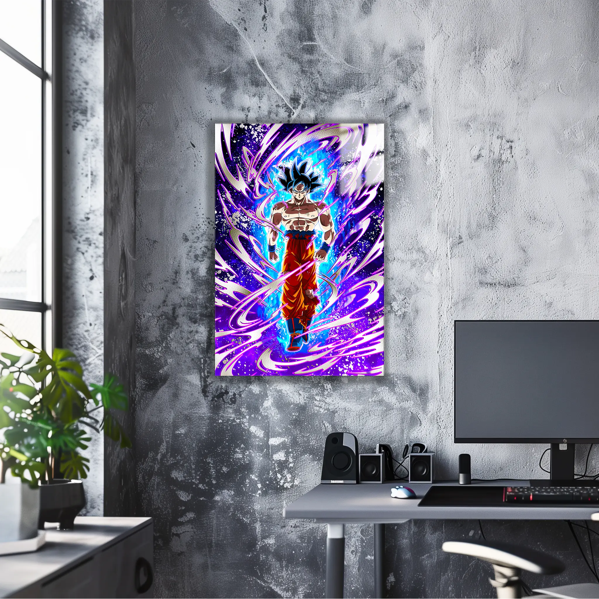 Tableau DBZ Goku Reflexe Transcendantal