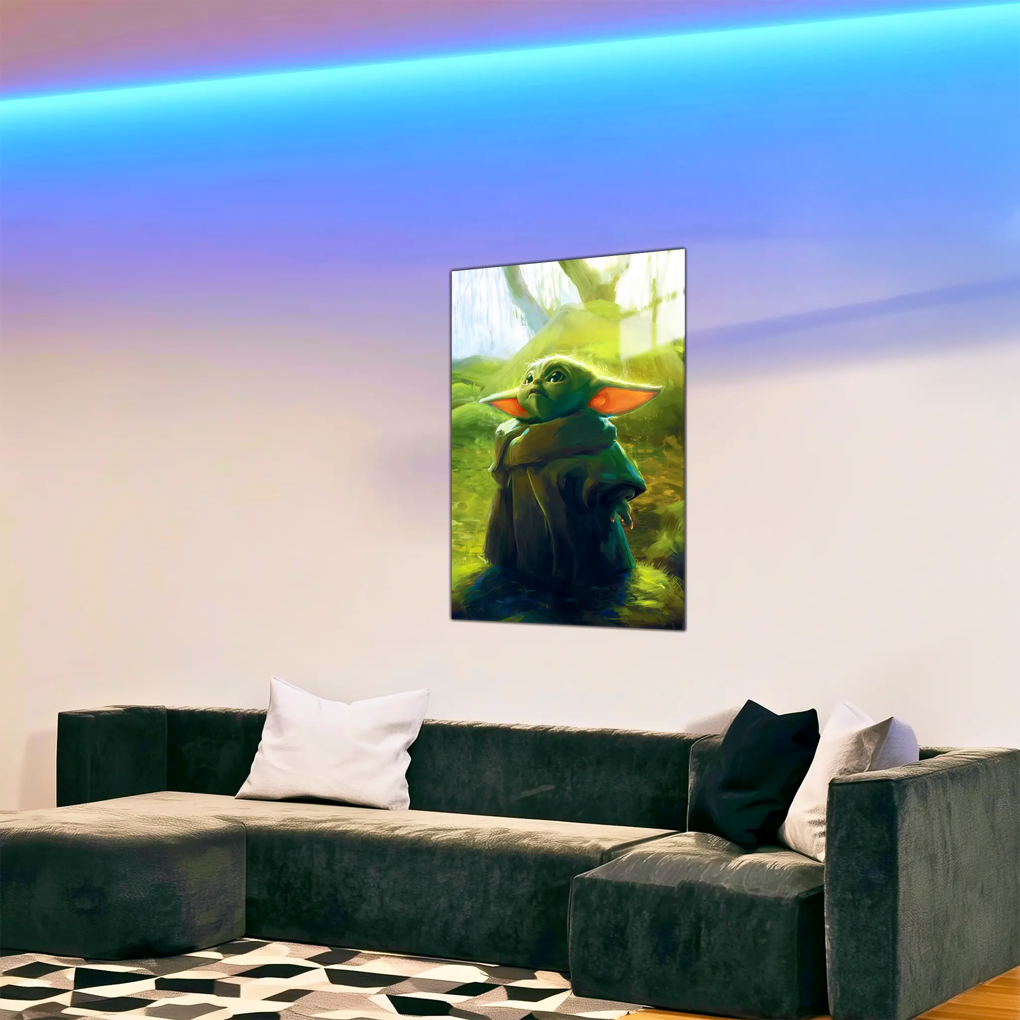 Tableau-star-wars-baby-yoda-dans-le-salon | DreamWay