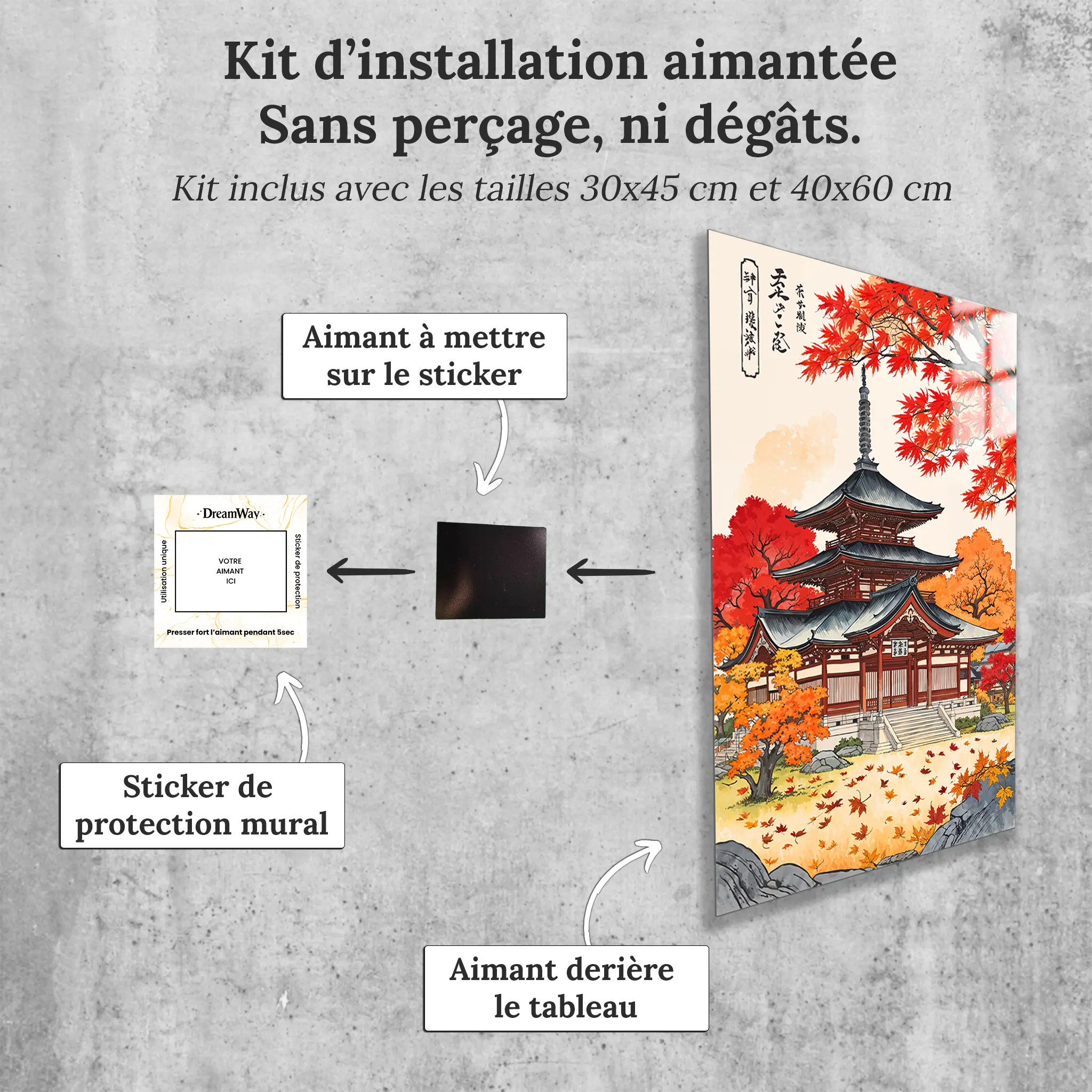 Tableau-temple-japonais-avec-installation-aimantee | DreamWay
