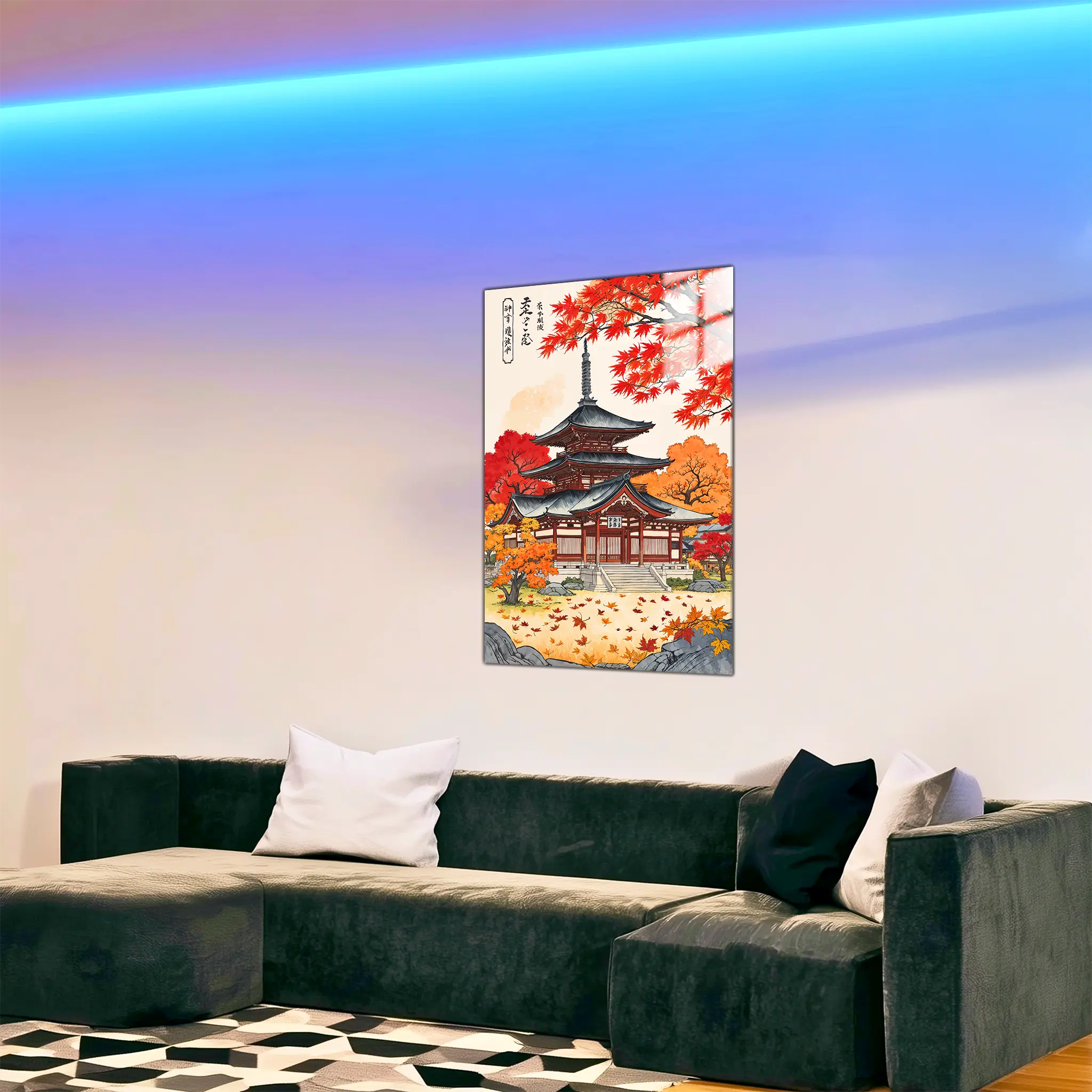 Tableau-temple-japonais-dans-le-salon | DreamWay