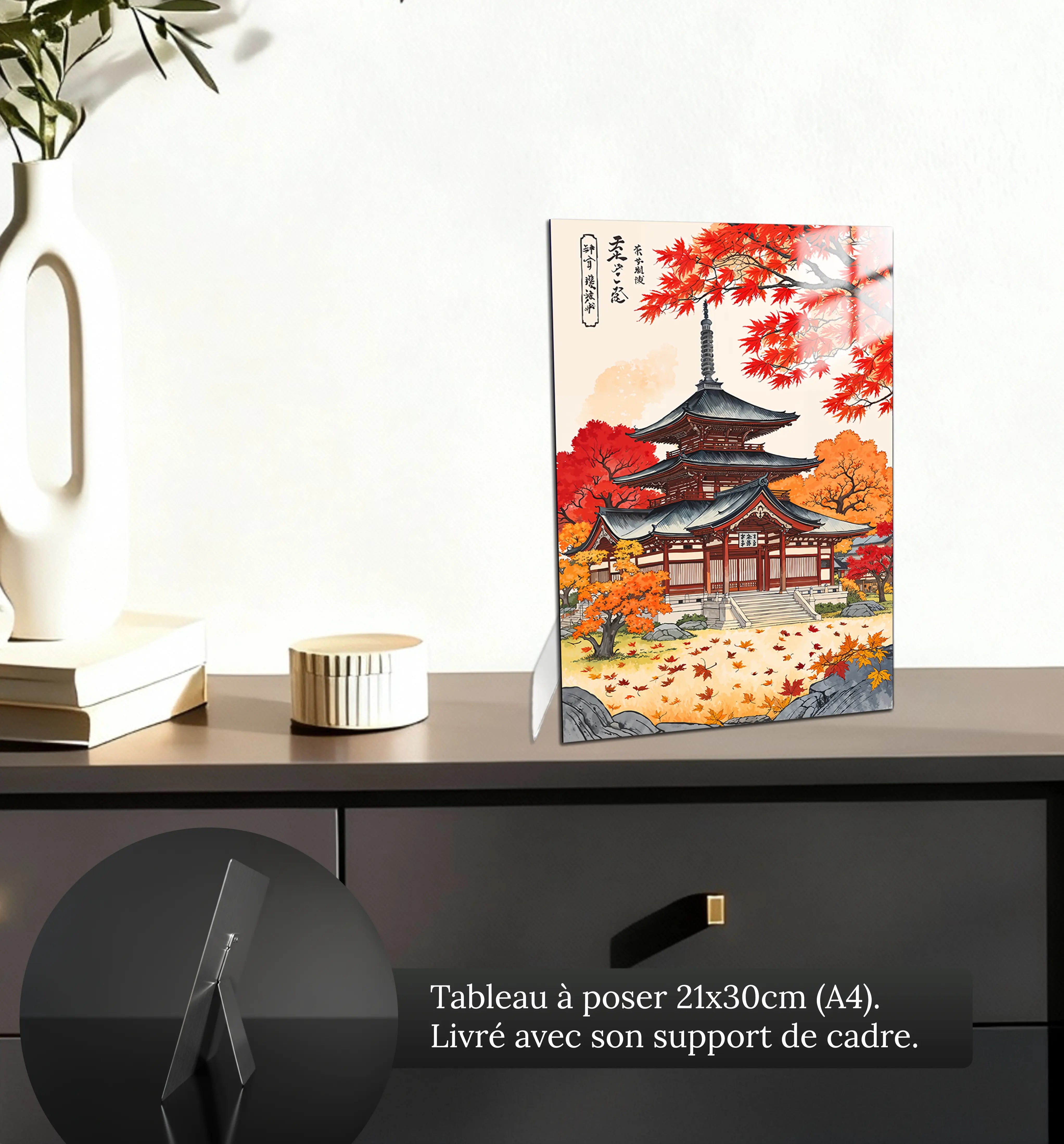 Tableau-temple-japonais-petit-format-a-poser-sur-meuble | DreamWay