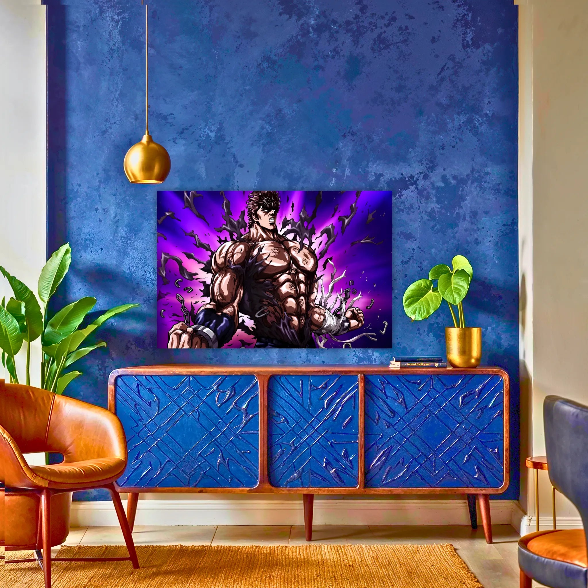 Tableau-transformation-ken-le-survivant-au-dessus-du-buffet | DreamWay