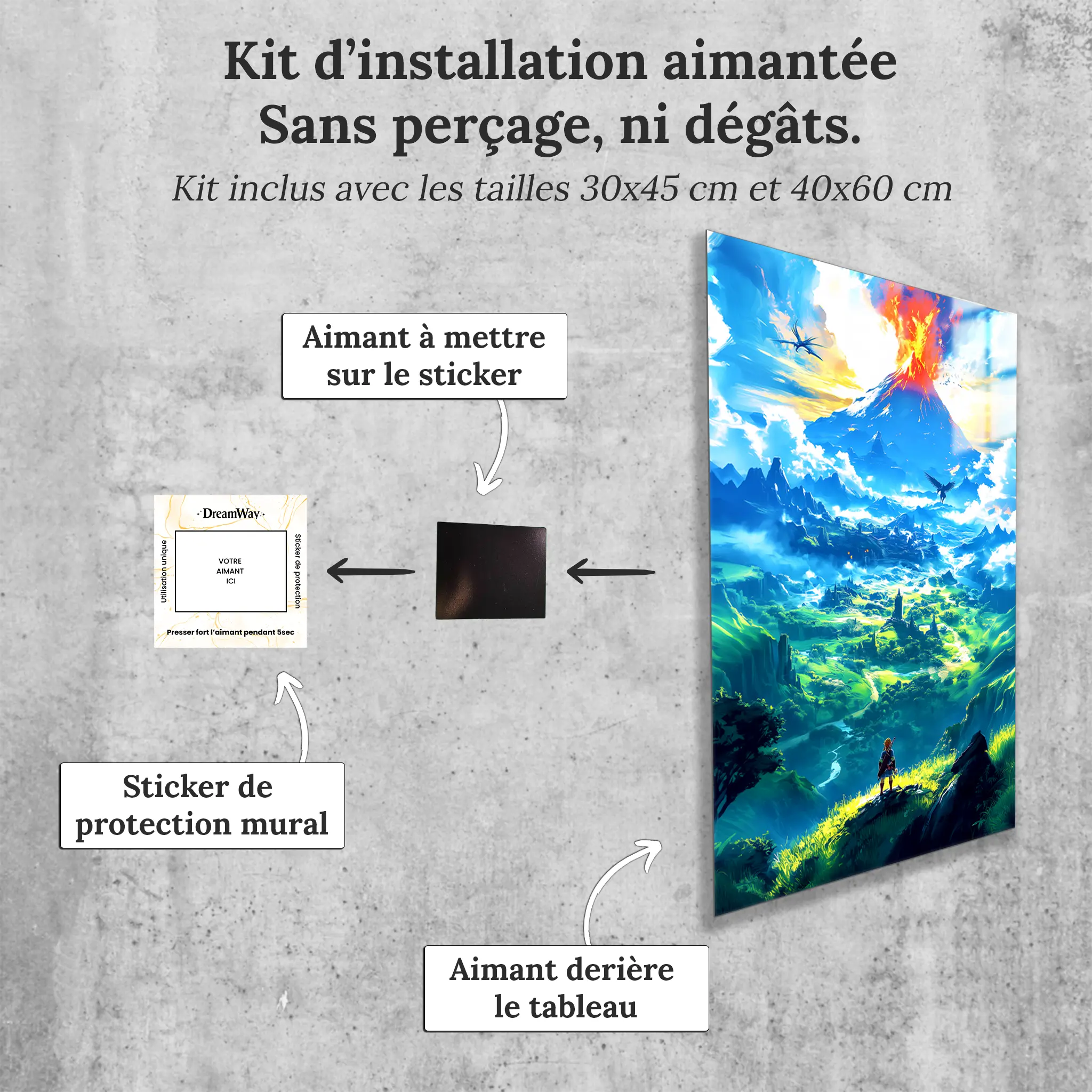 Tableau-zelda-paysage-avec-installation-aimantee | DreamWay