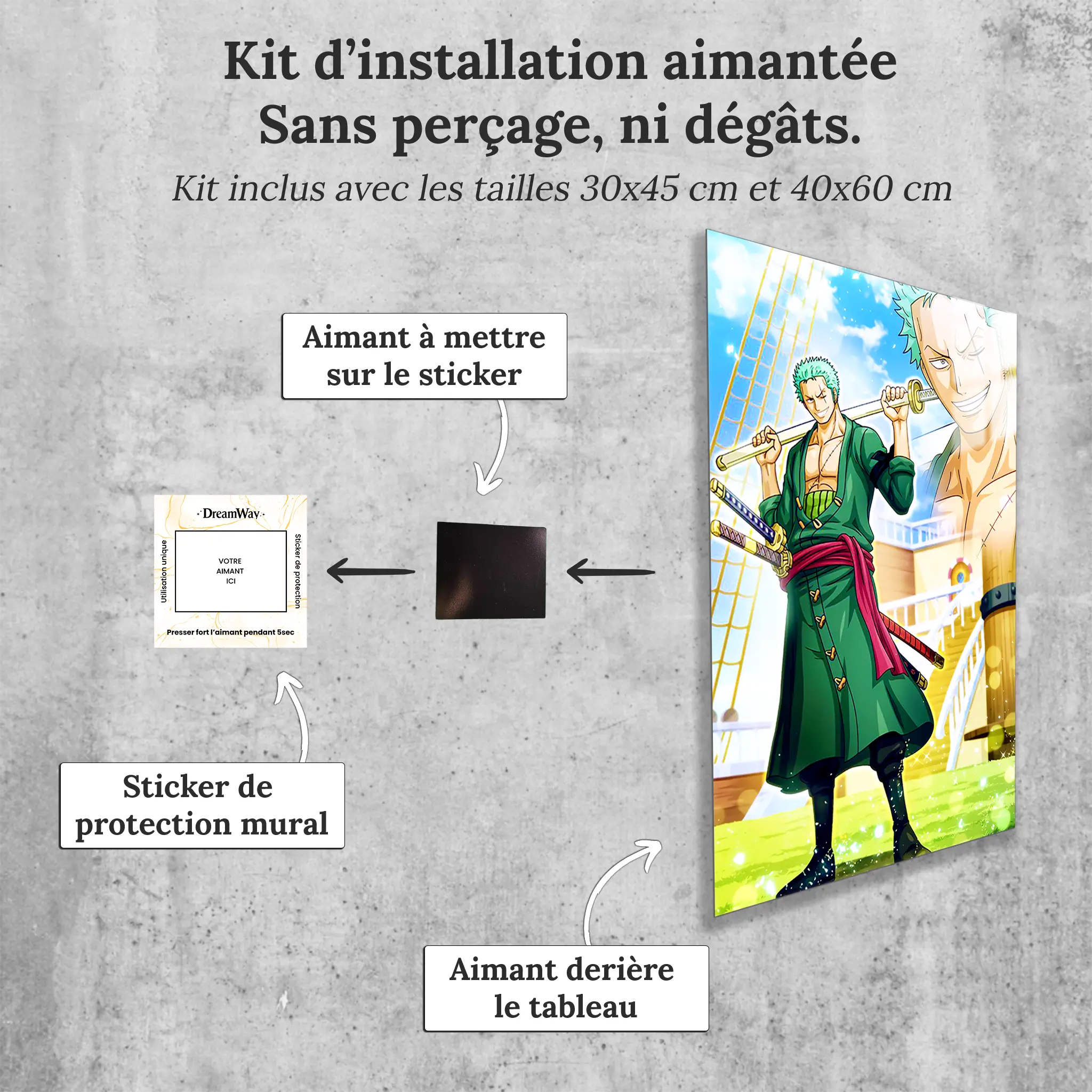 Tableau-zoro-nostalgie-avec-installation-aimantee | DreamWay
