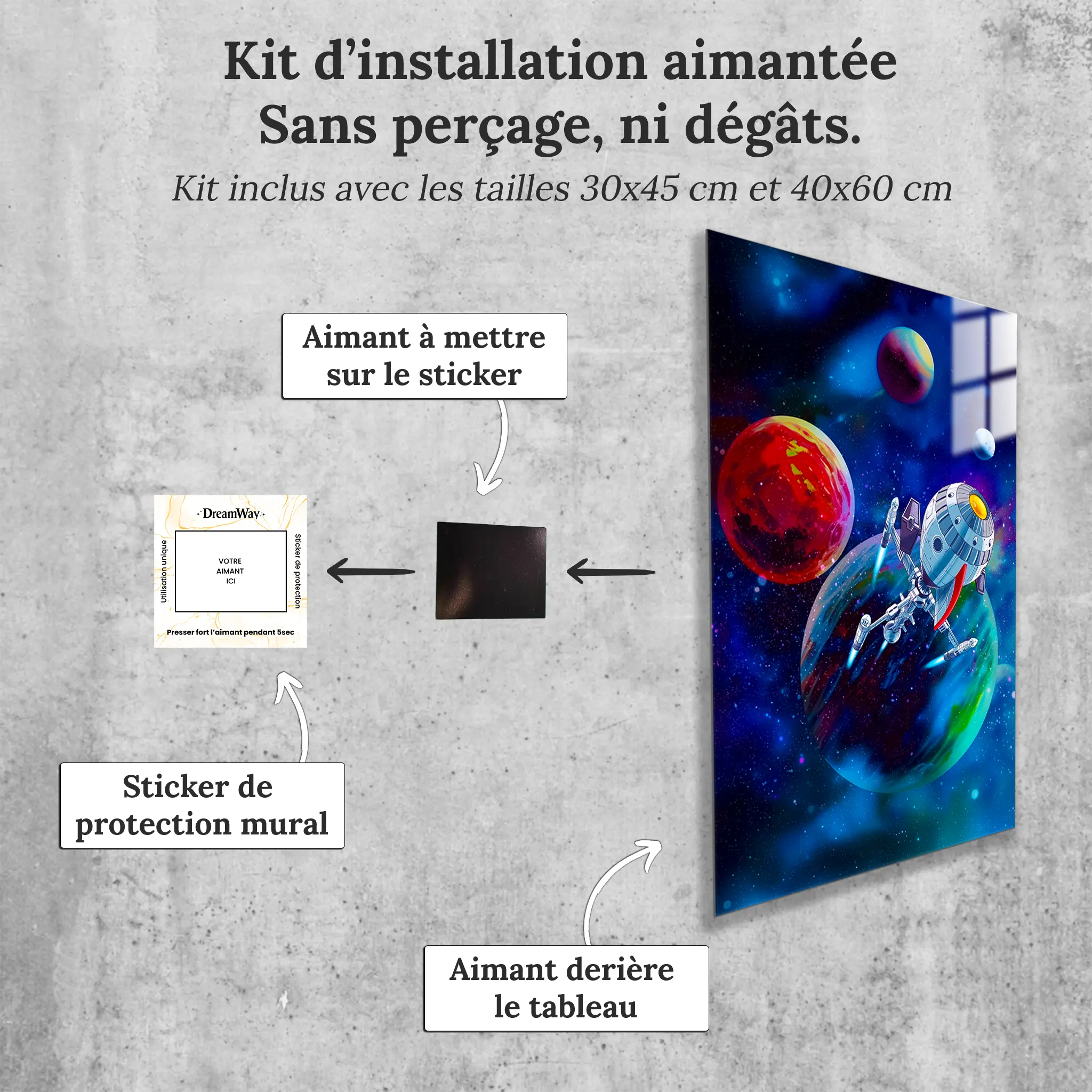 Tableaux-vaisseau-capitaine-flam-avec-installation-aimantee | DreamWay