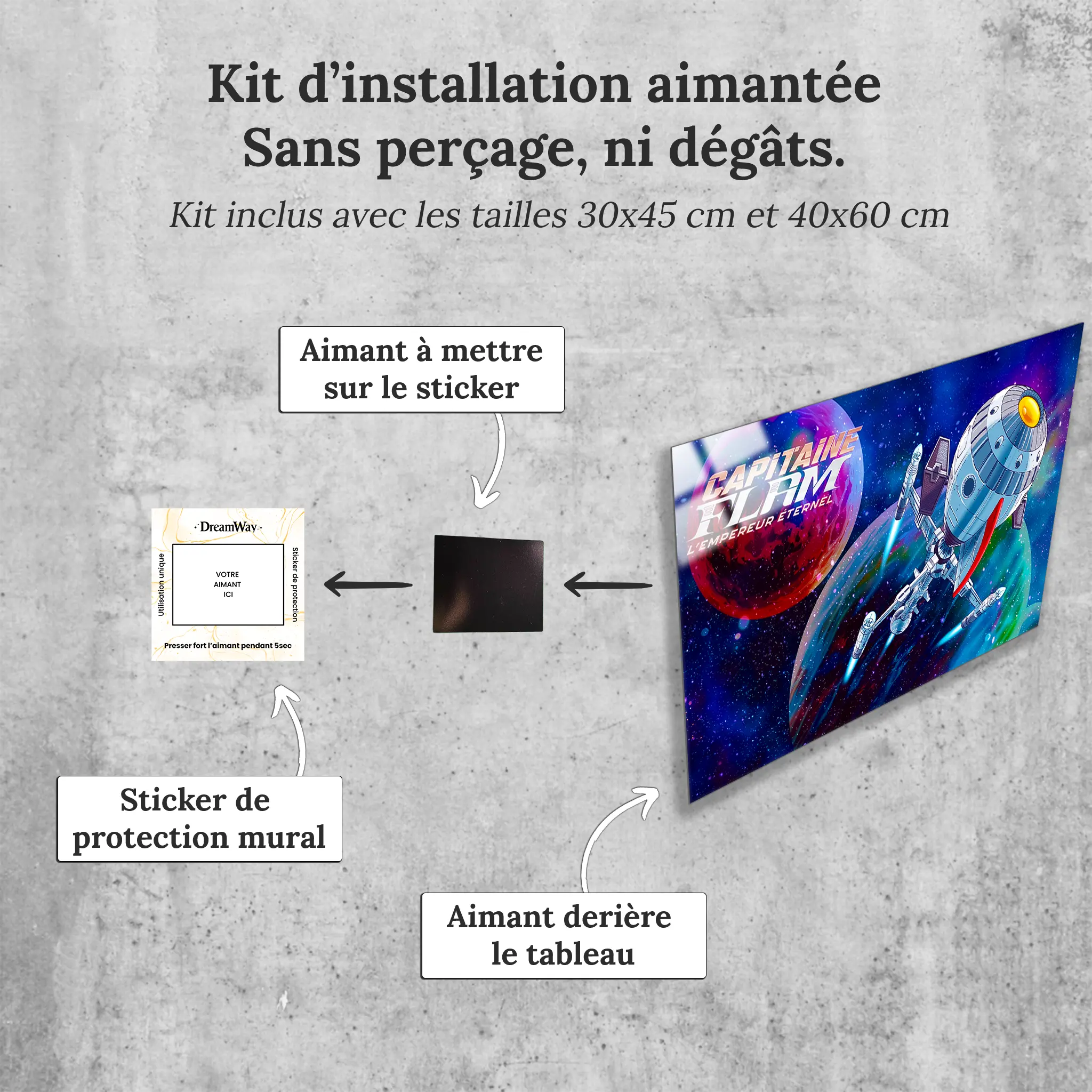 Tableaux-vaisseau-capitaine-flam-paysage-avec-installation-aimantee | DreamWay
